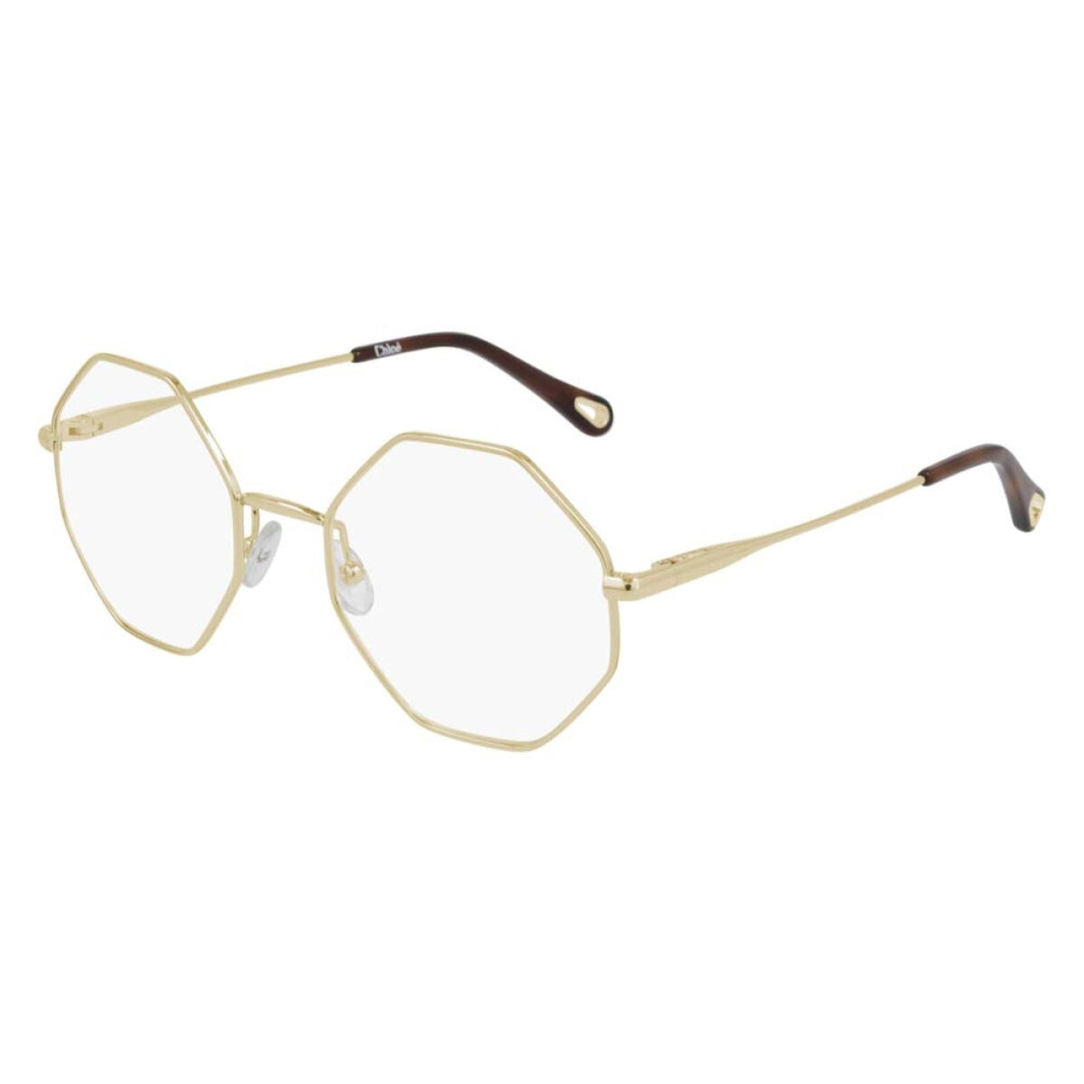 Chloé Women's Sunglasses Spring Summer 2021 Gold Transparent Demo Lens Demo Lens Shiny CH0022O 004