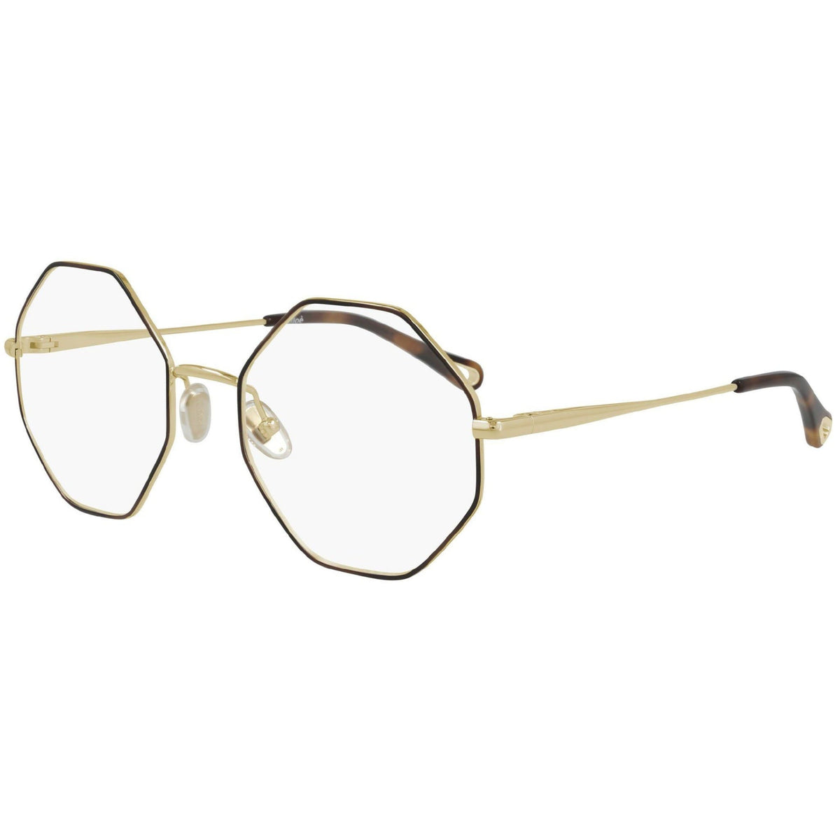 Chloé Women's Sunglasses Spring Summer 2021 Havana Transparent Demo Lens Demo Lens Shiny CH0022O 007