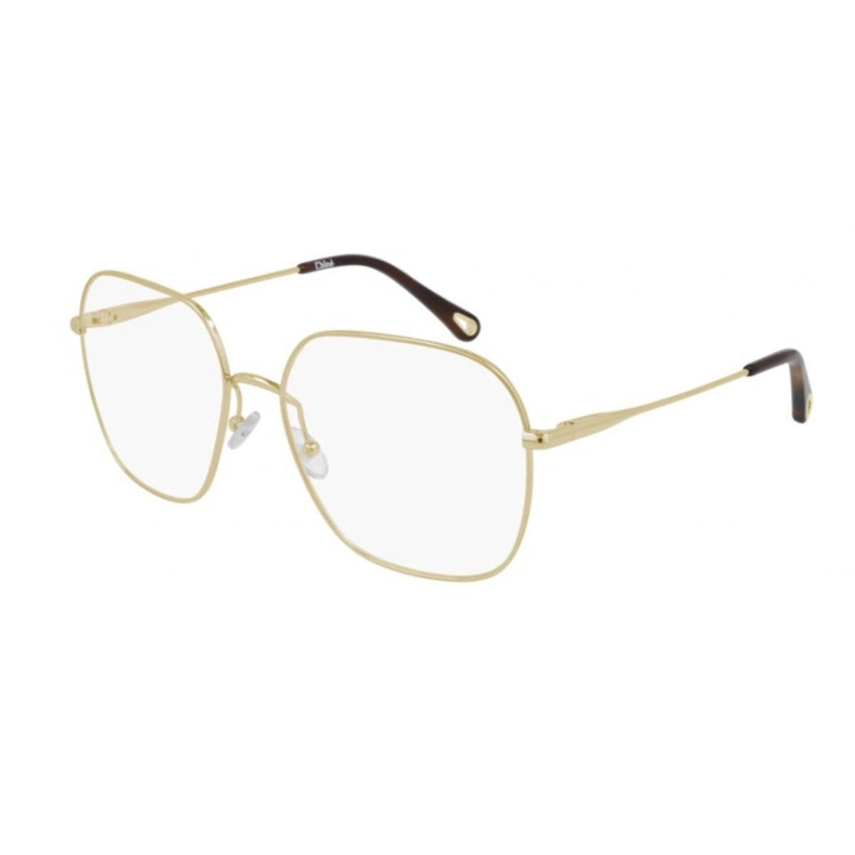 Chloé Women's Sunglasses Spring Summer 2021 Gold Transparent Demo Lens Demo Lens Shiny CH0023O 001