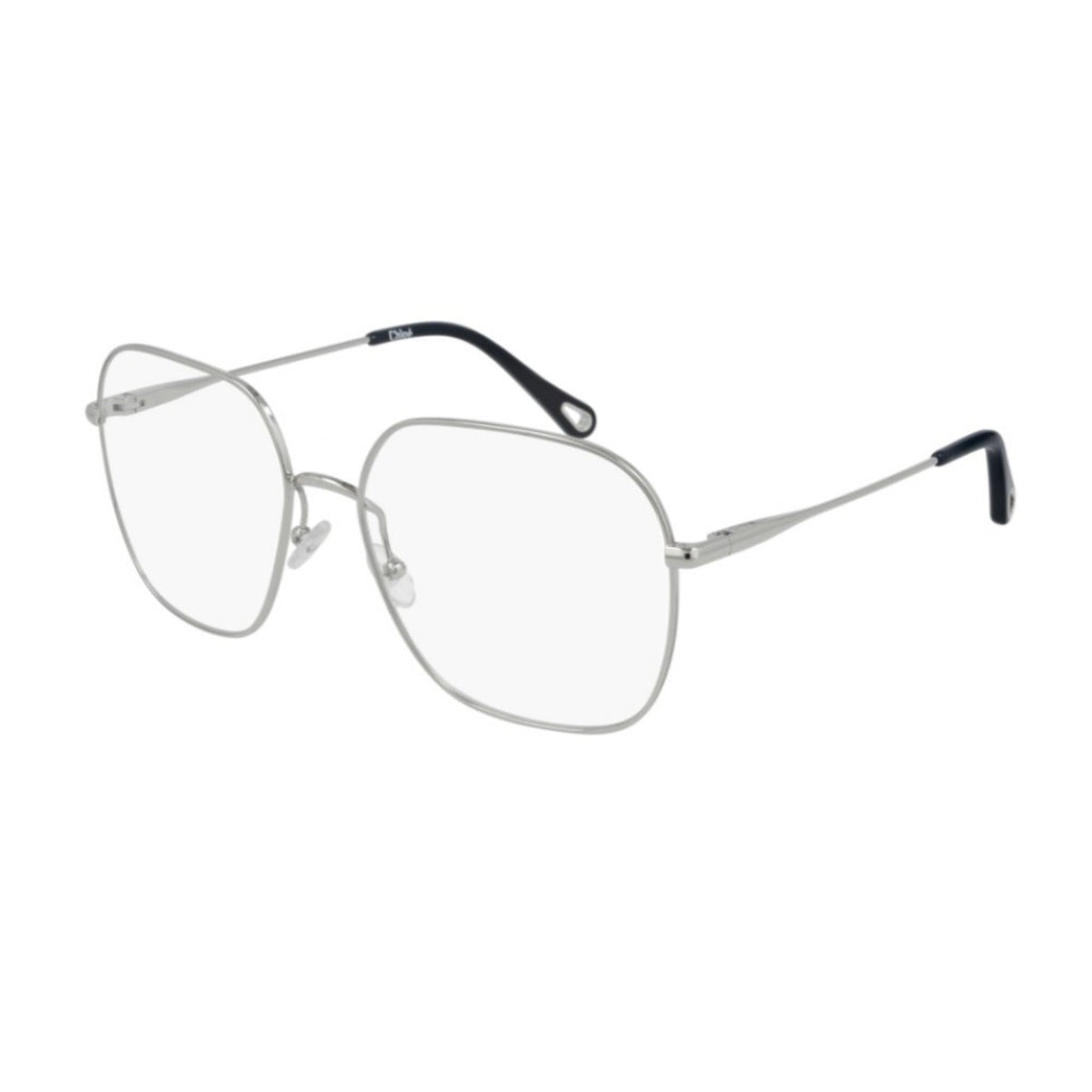 Chloé Women's Sunglasses Spring Summer 2021 Silver Transparent Demo Lens Demo Lens Shiny CH0023O 003