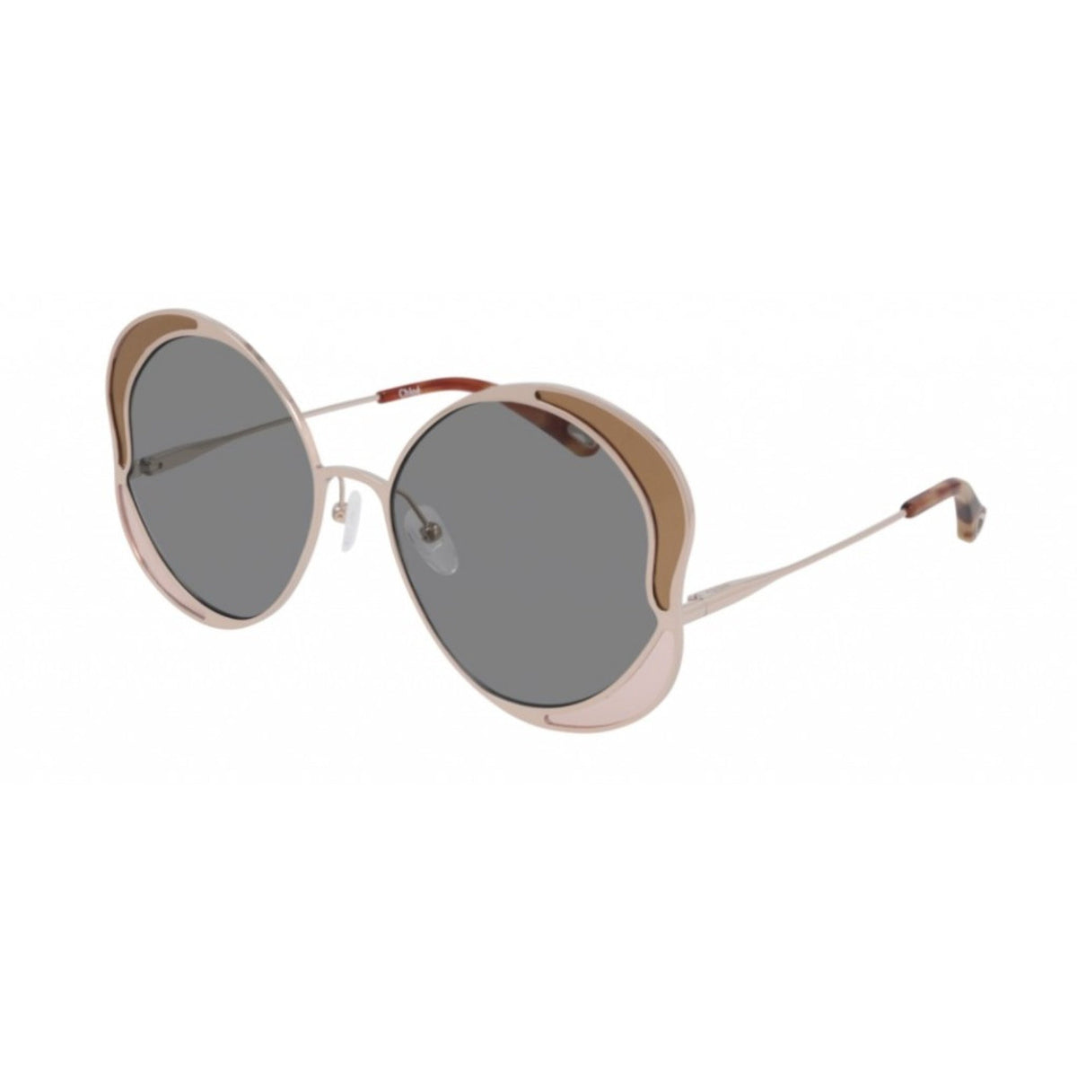 Chloé Women's Sunglasses Spring Summer 2021 Gold Grey Nylon Nylon Pink CH0024S 002