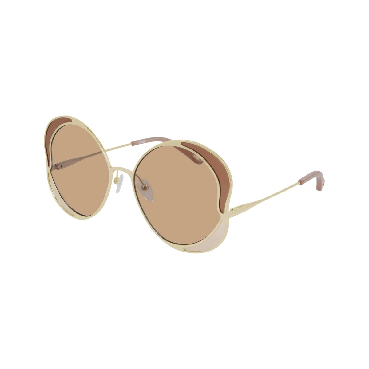 Chloé Women's Sunglasses Spring Summer 2021 Gold Pink Nylon Nylon Shiny CH0024S 003
