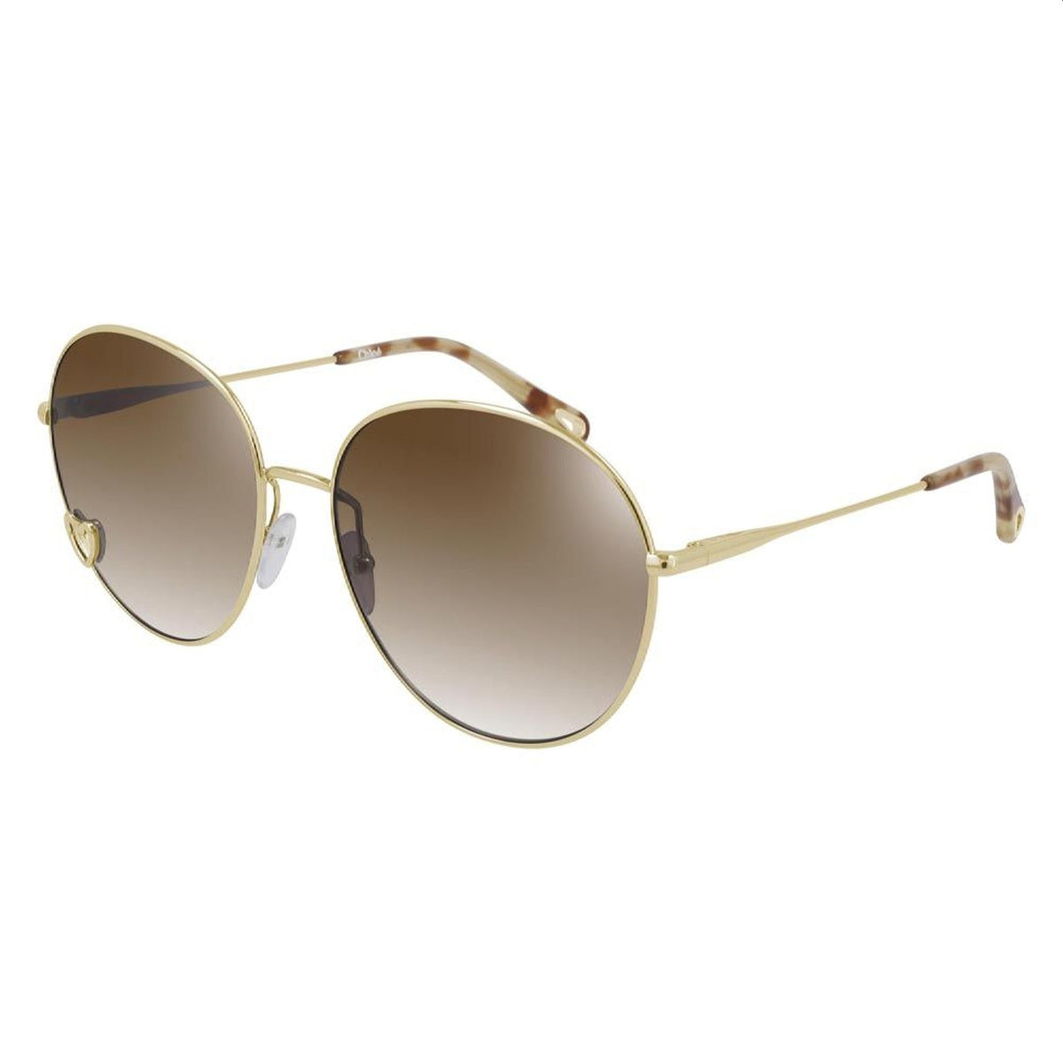 Chloé Women's Sunglasses Spring Summer 2021 Gold Brown Nylon Nylon Shiny CH0027S 001
