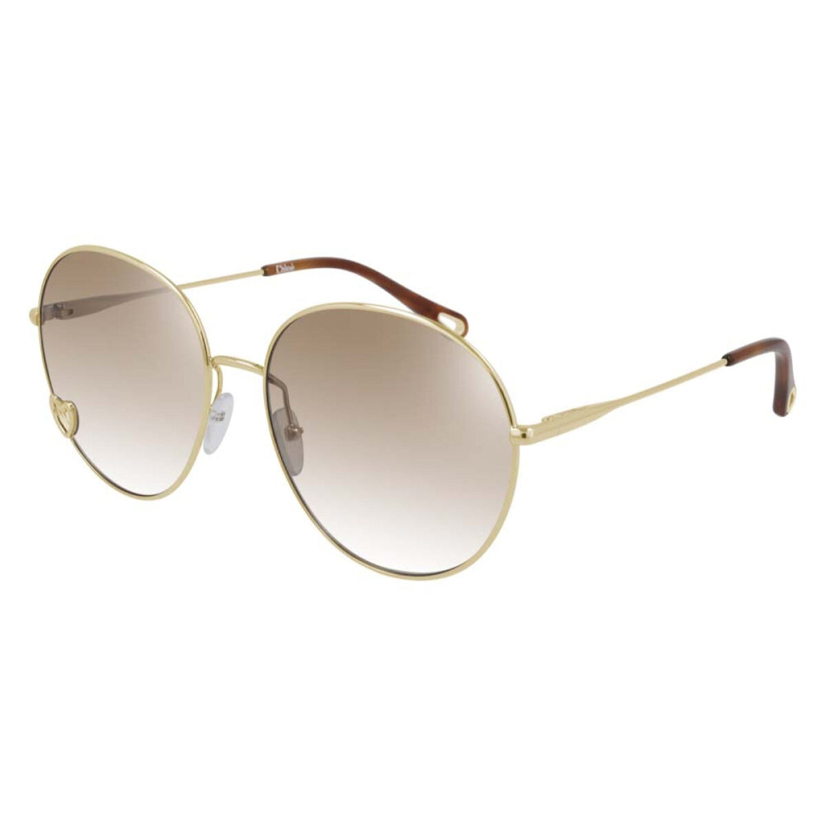 Chloé Women's Sunglasses Spring Summer 2021 Gold Pink Nylon Nylon Shiny CH0027S 006