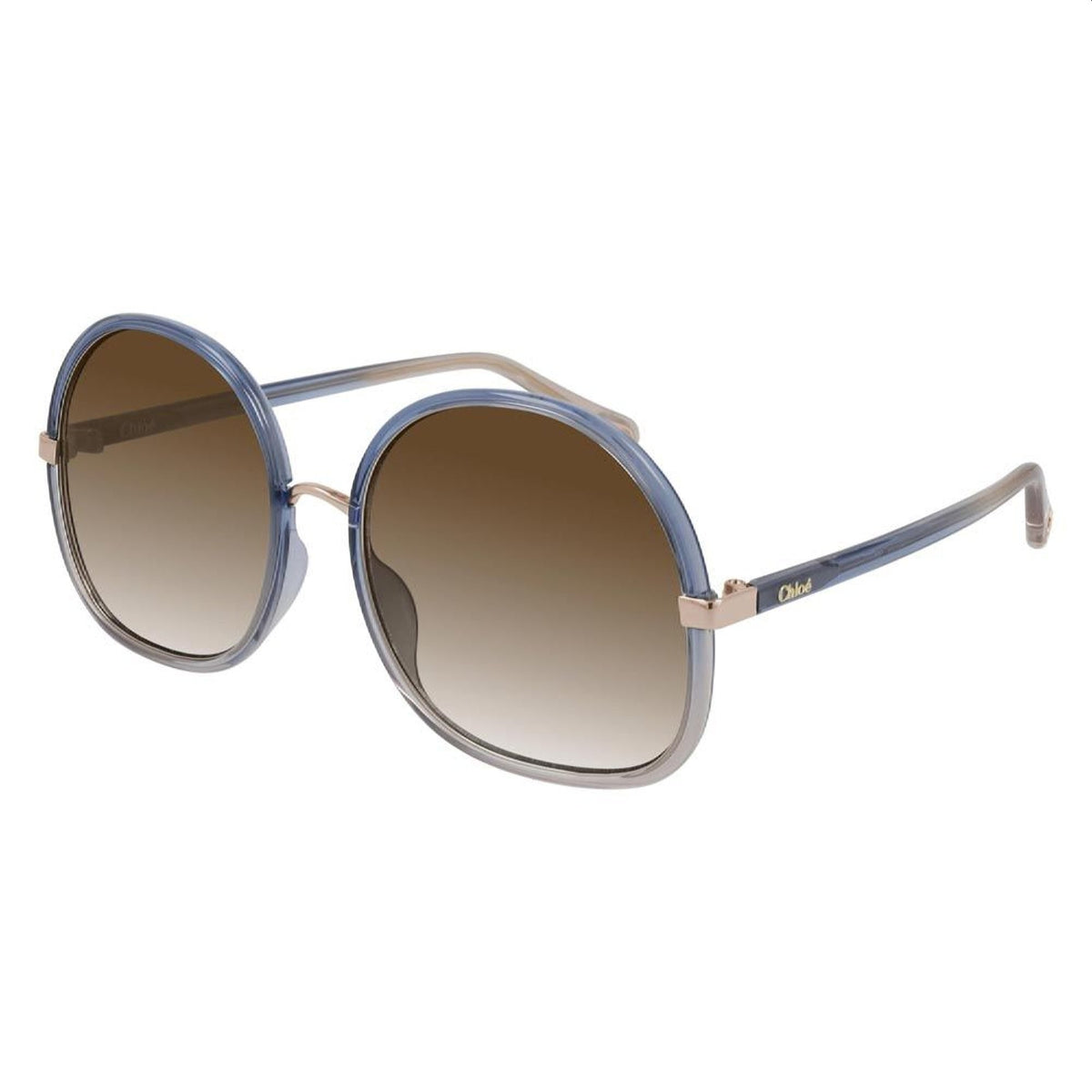 Chloé Women's Sunglasses Spring Summer 2021 Blue Brown Nylon Nylon Nude CH0029S 003
