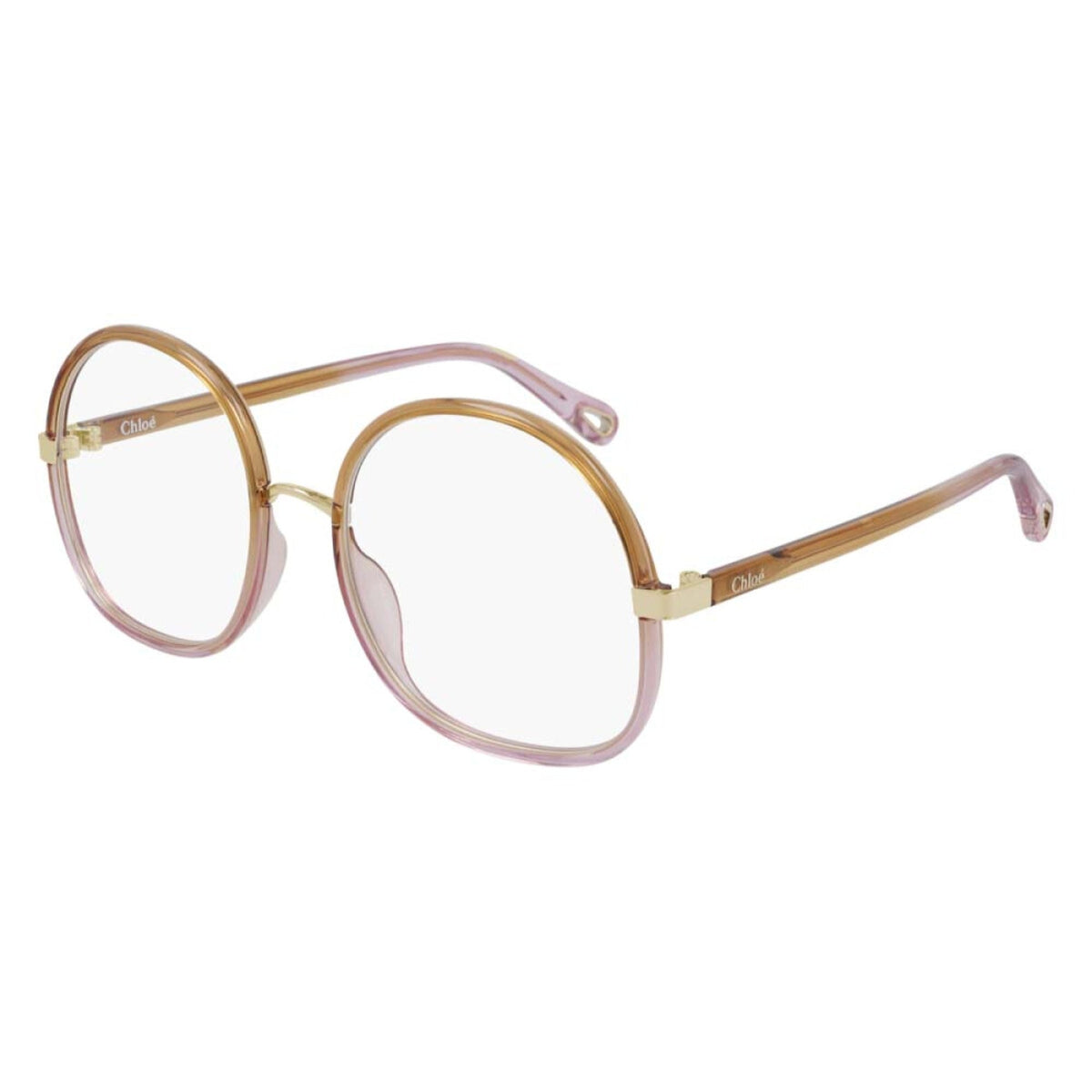Chloé Women's Sunglasses Spring Summer 2021 Yellow Transparent Demo Lens Demo Lens Pink CH0032O 001