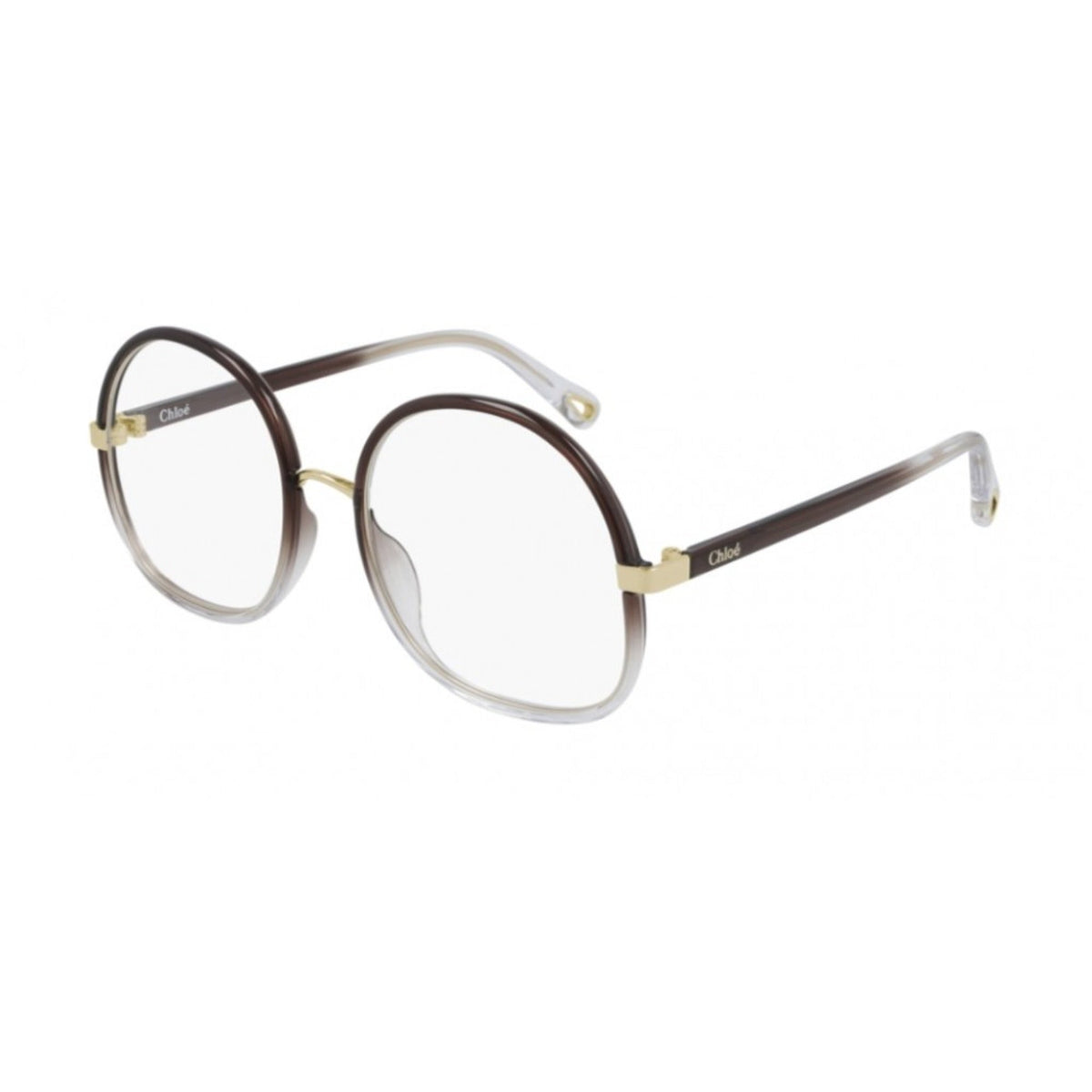 Chloé Women's Sunglasses Spring Summer 2021 Brown Transparent Demo Lens Demo Lens Crystal CH0032O 002