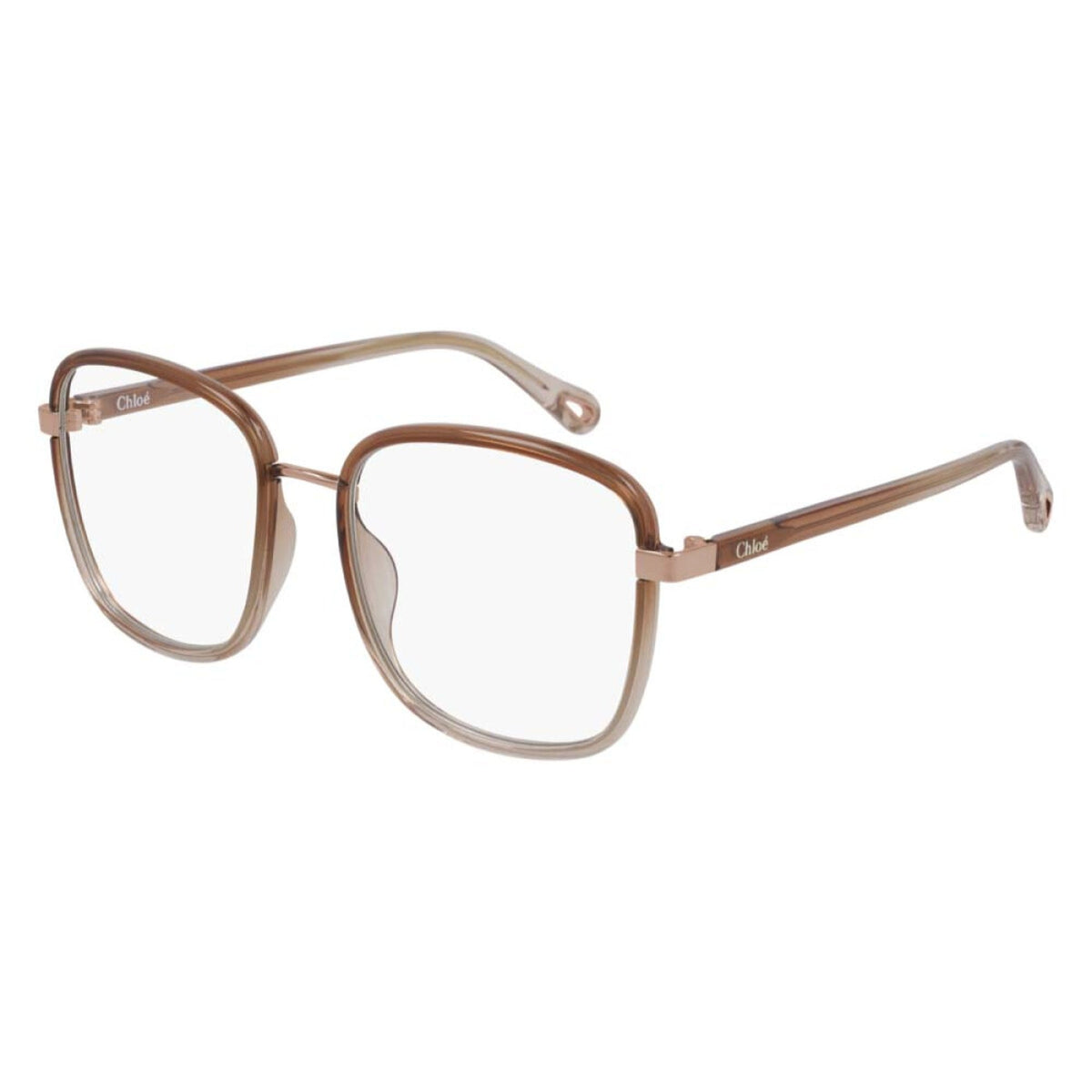 Chloé Women's Sunglasses Spring Summer 2021 Orange Transparent Demo Lens Demo Lens Nude CH0034O 005