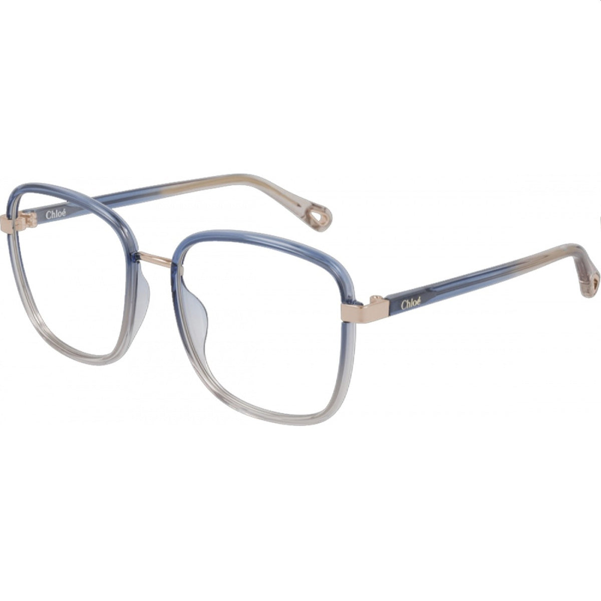 Chloé Women's Sunglasses Spring Summer 2021 Blue Transparent Demo Lens Demo Lens Nude CH0034O 006
