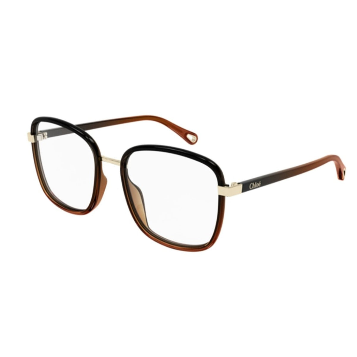 Chloé Women's Sunglasses Fall Winter 2021 Black Transparent Demo Lens Demo Lens Brown CH0034O 011