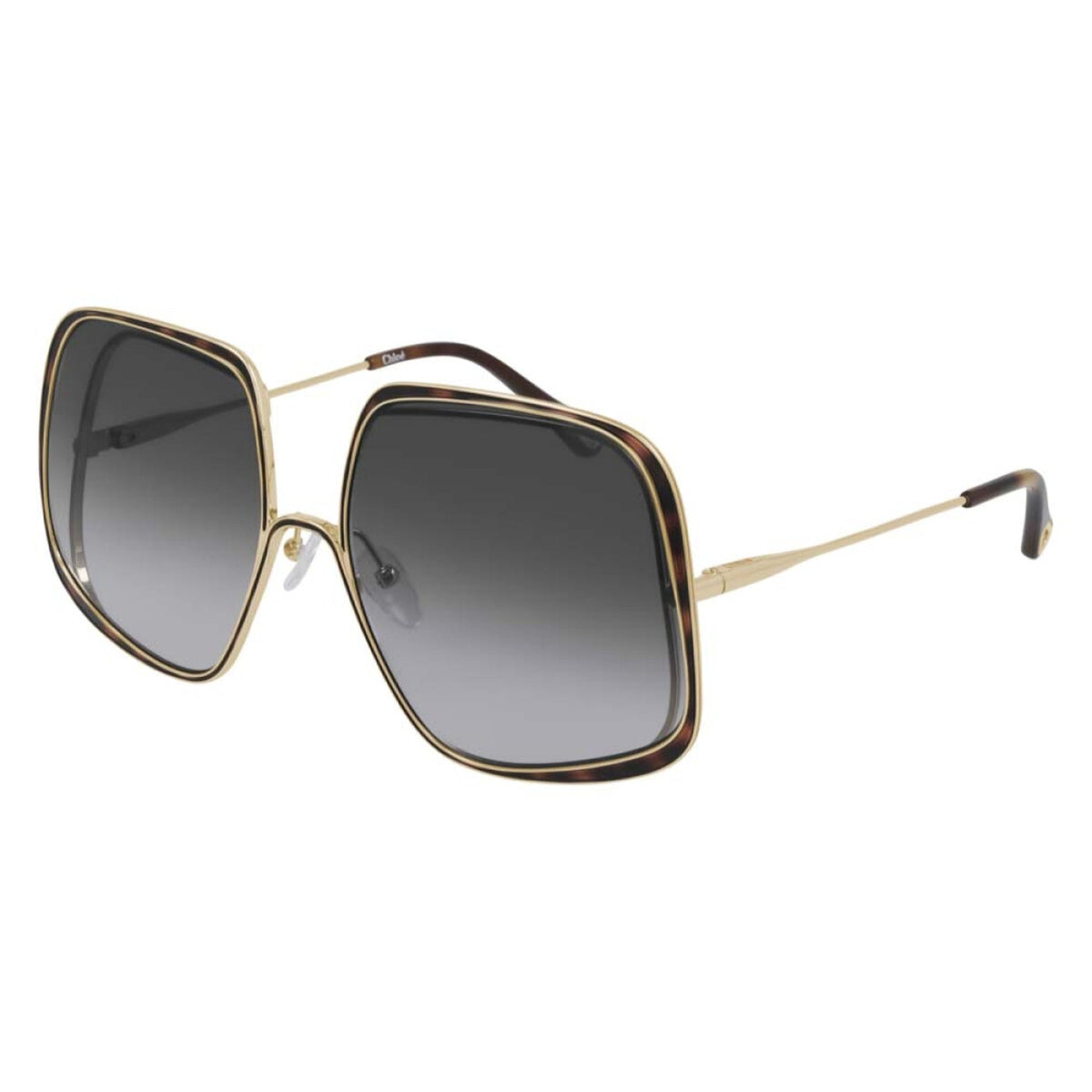 Chloé Women's Sunglasses Spring Summer 2021 Gold Grey Nylon Nylon Havana CH0035S 001