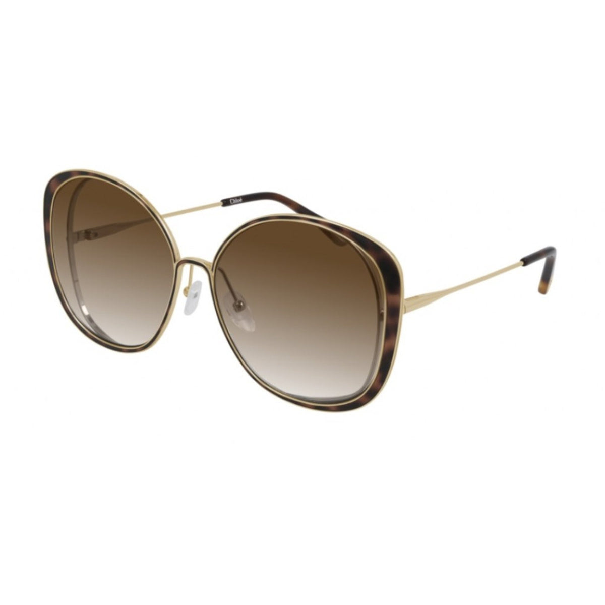 Chloé Women's Sunglasses Spring Summer 2021 Gold Brown Nylon Nylon Havana CH0036S 002