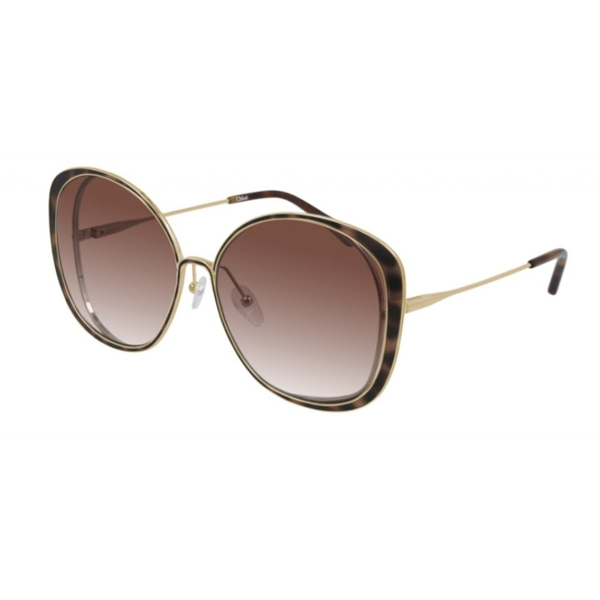 Chloé Women's Sunglasses Spring Summer 2021 Gold Orange Nylon Nylon Havana CH0036S 003