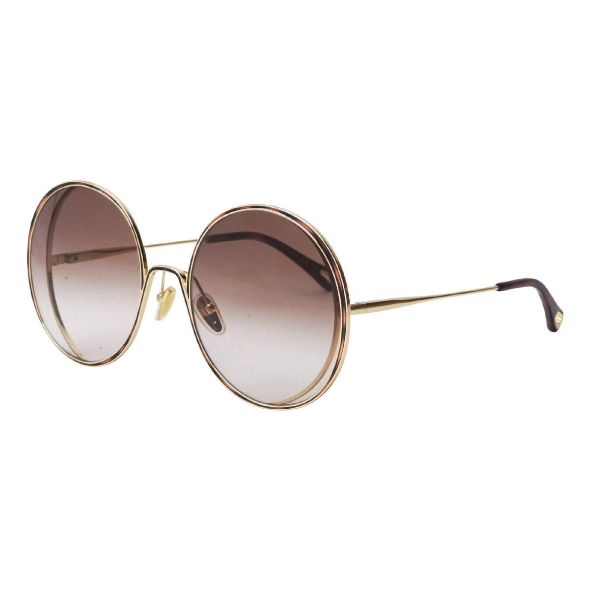 Chloé Women's Sunglasses Spring Summer 2021 Gold Brown Nylon Nylon Havana CH0037S 001