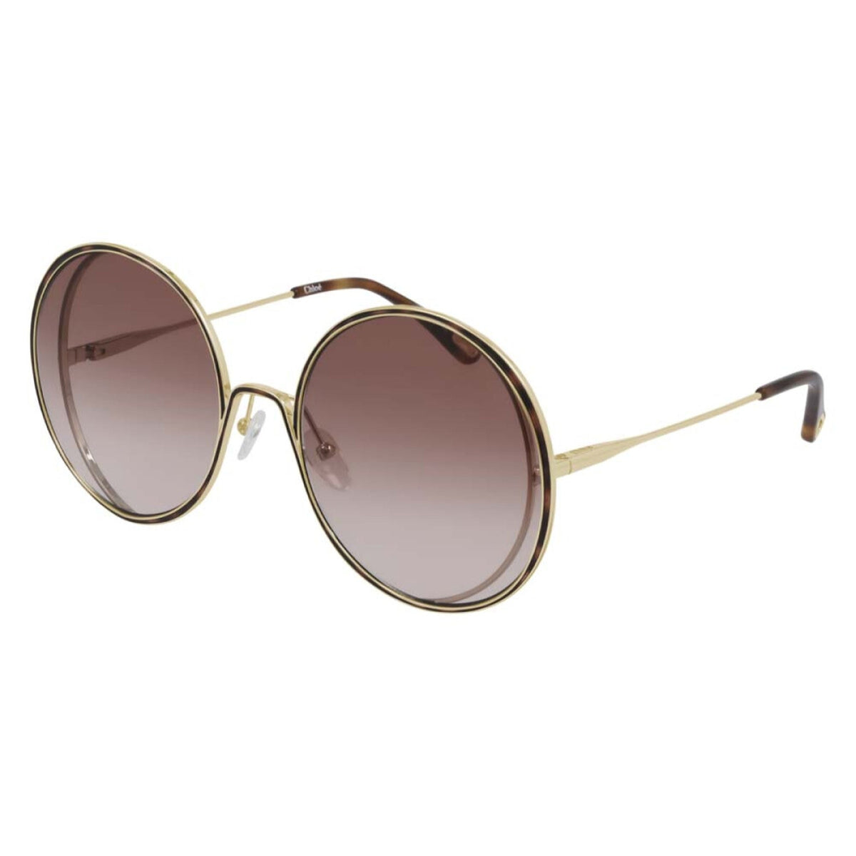 Chloé Women's Sunglasses Spring Summer 2021 Gold Orange Nylon Nylon Havana CH0037S 002