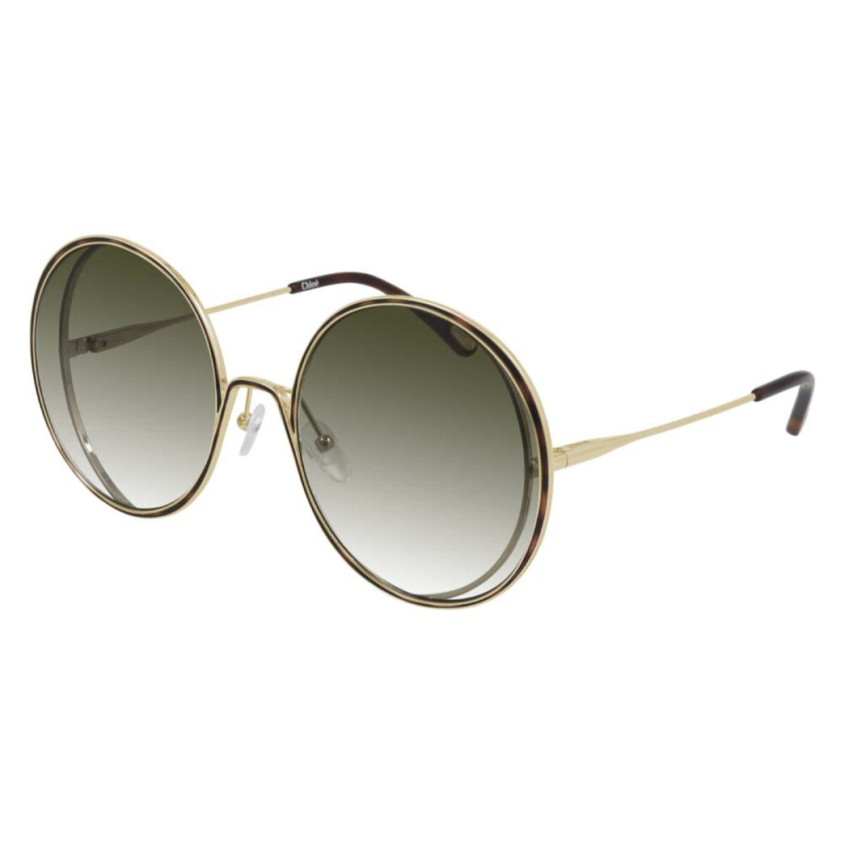 Chloé Women's Sunglasses Spring Summer 2021 Gold Green Nylon Nylon Havana CH0037S 003