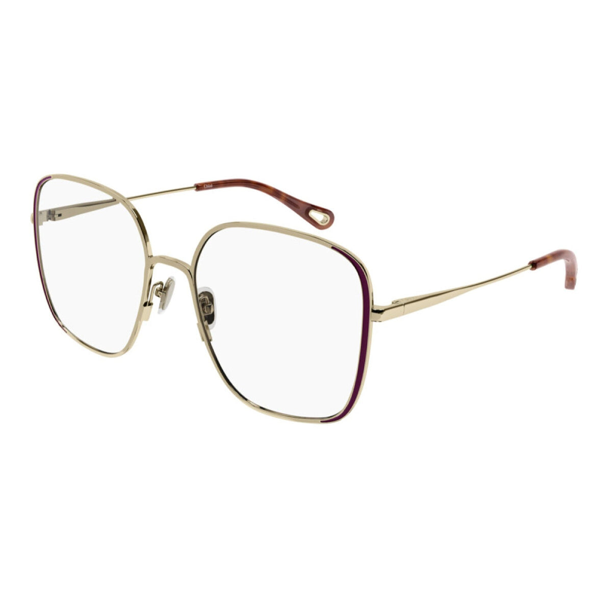 Chloé Women's Sunglasses Fall Winter 2021 Gold Transparent Demo Lens Demo Lens Gold CH0038O 004
