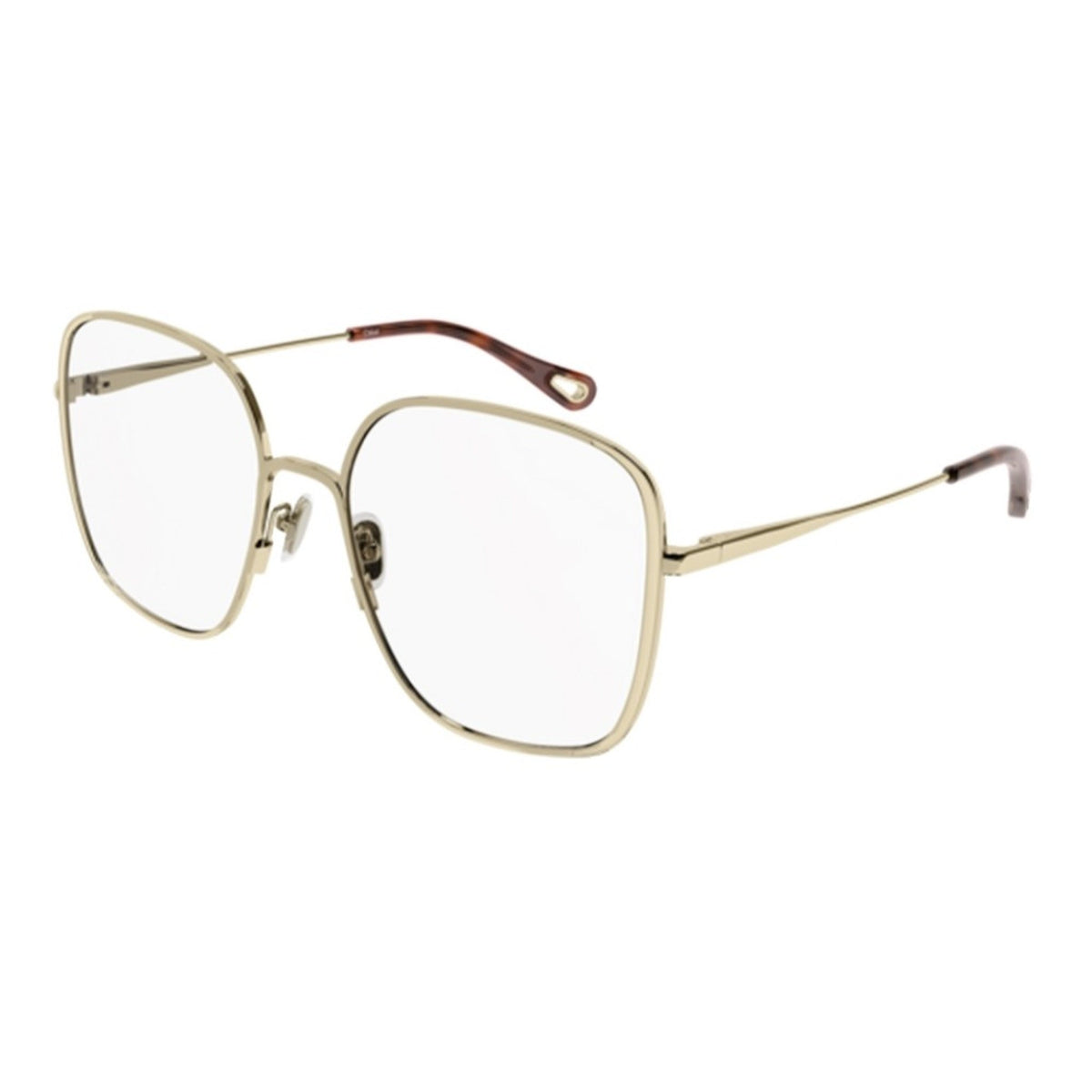 Chloé Women's Sunglasses Fall Winter 2021 Gold Transparent Demo Lens Demo Lens Shiny CH0038O 005