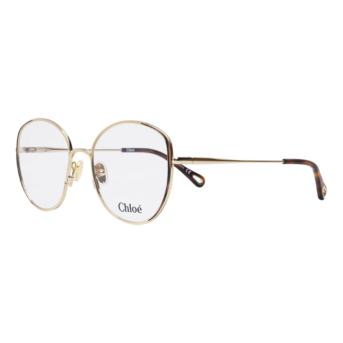 Chloé Women's Sunglasses Spring Summer 2021 Gold Transparent Demo Lens Demo Lens Havana CH0039O 001