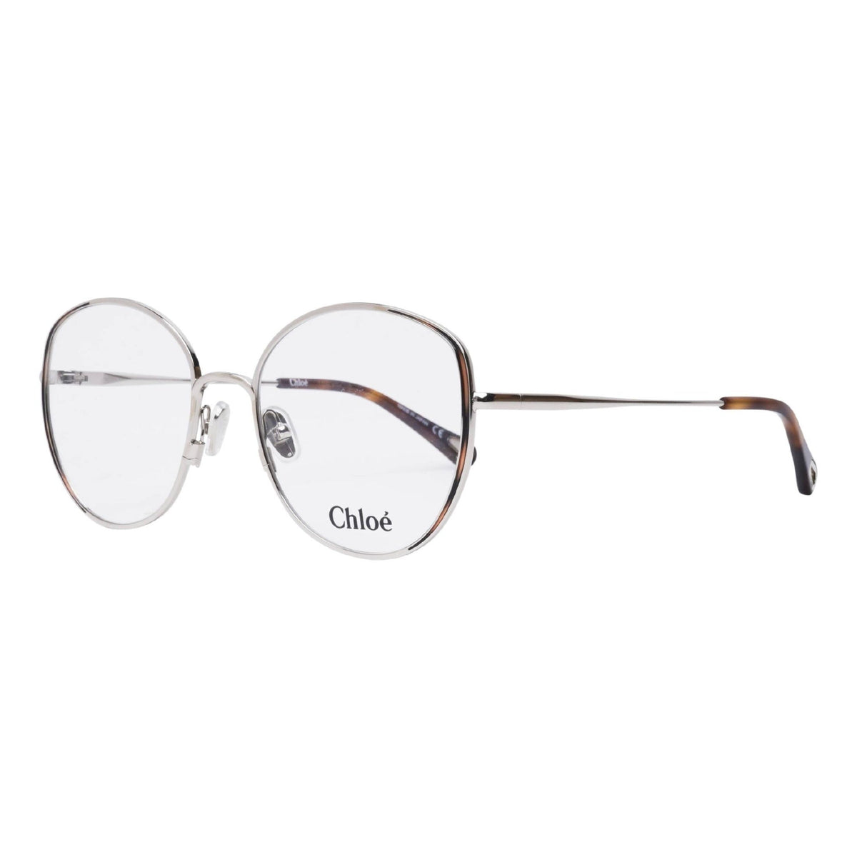 Chloé Women's Sunglasses Spring Summer 2021 Silver Transparent Demo Lens Demo Lens Havana CH0039O 003