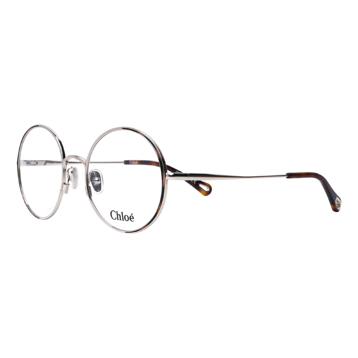 Chloé Women's Sunglasses Spring Summer 2021 Silver Transparent Demo Lens Demo Lens Havana CH0040O 003