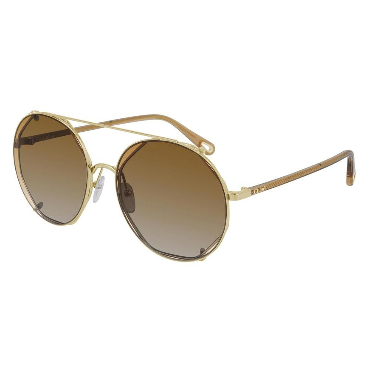 Chloé Women's Sunglasses Spring Summer 2021 Gold Orange Nylon Nylon Shiny CH0041S 002