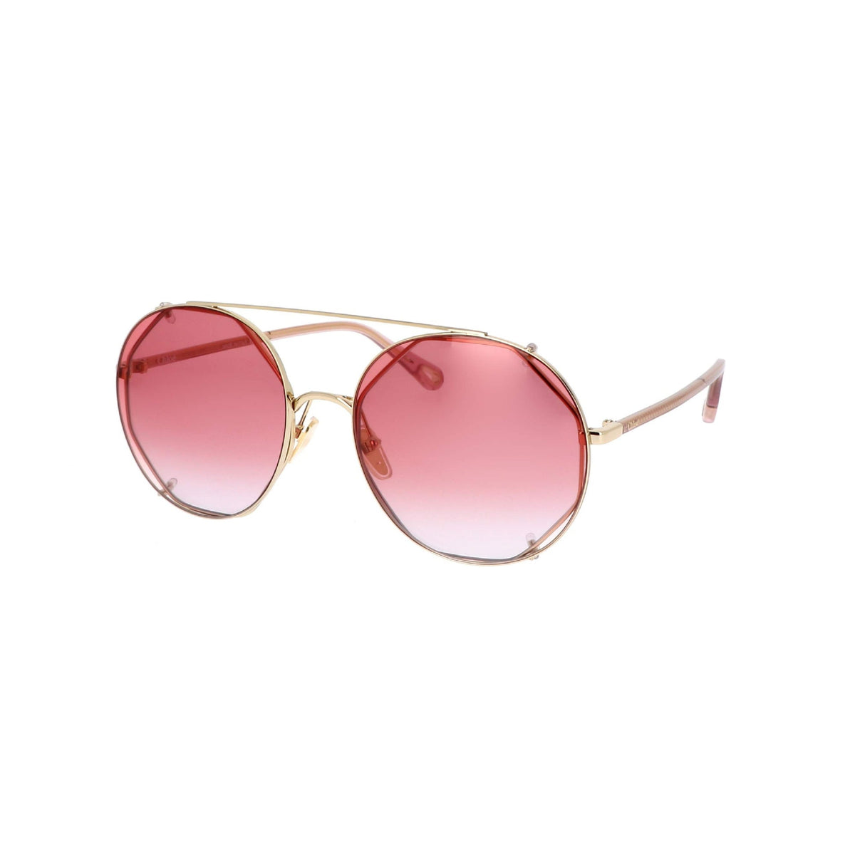 Chloé Women's Sunglasses Spring Summer 2021 Gold Red Nylon Nylon Shiny CH0041S 004