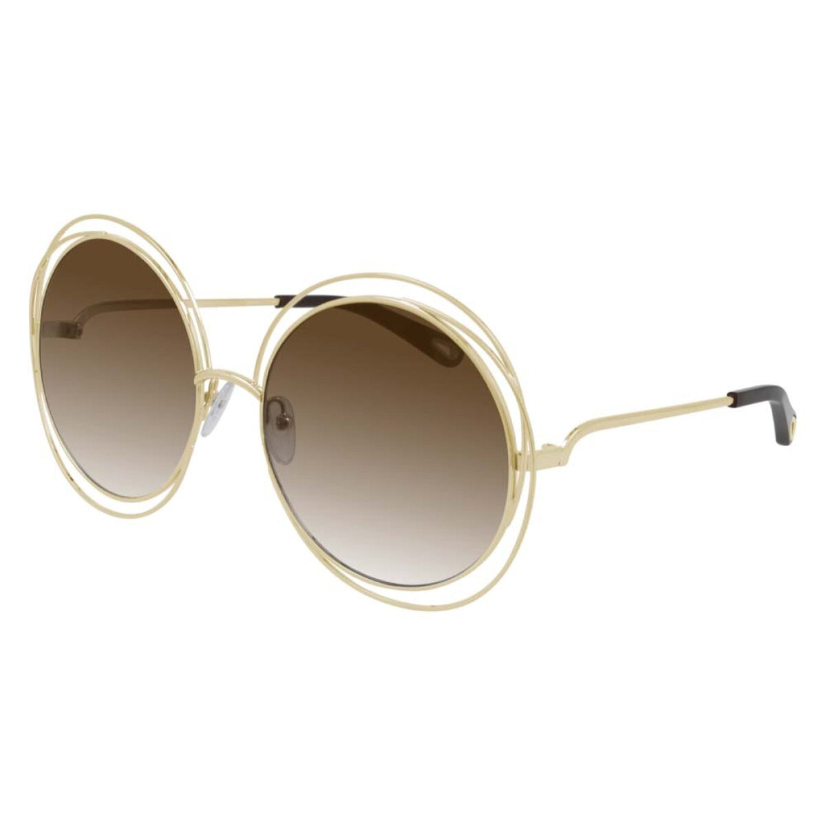 Chloé Women's Sunglasses Spring Summer 2021 Gold Brown Nylon Nylon Light CH0045S 001