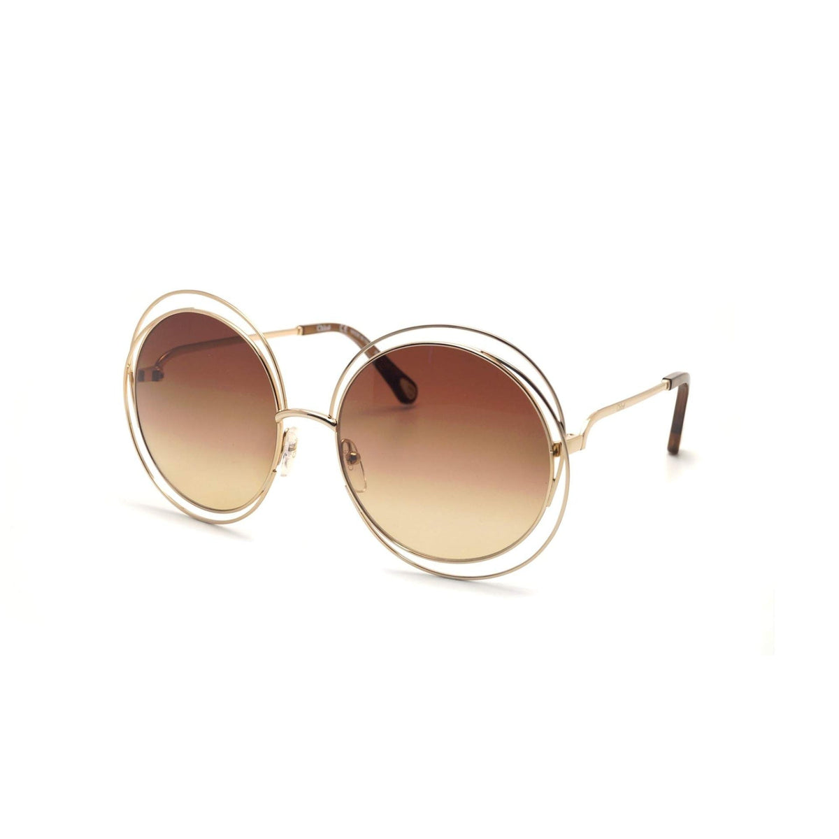 Chloé Women's Sunglasses Spring Summer 2021 Gold Brown Nylon Nylon Light CH0045S 004