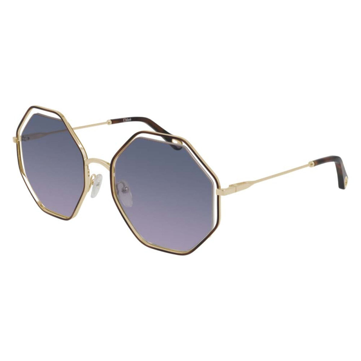 Chloé Women's Sunglasses Spring Summer 2021 Havana Violet Nylon Nylon Gold CH0046S 003