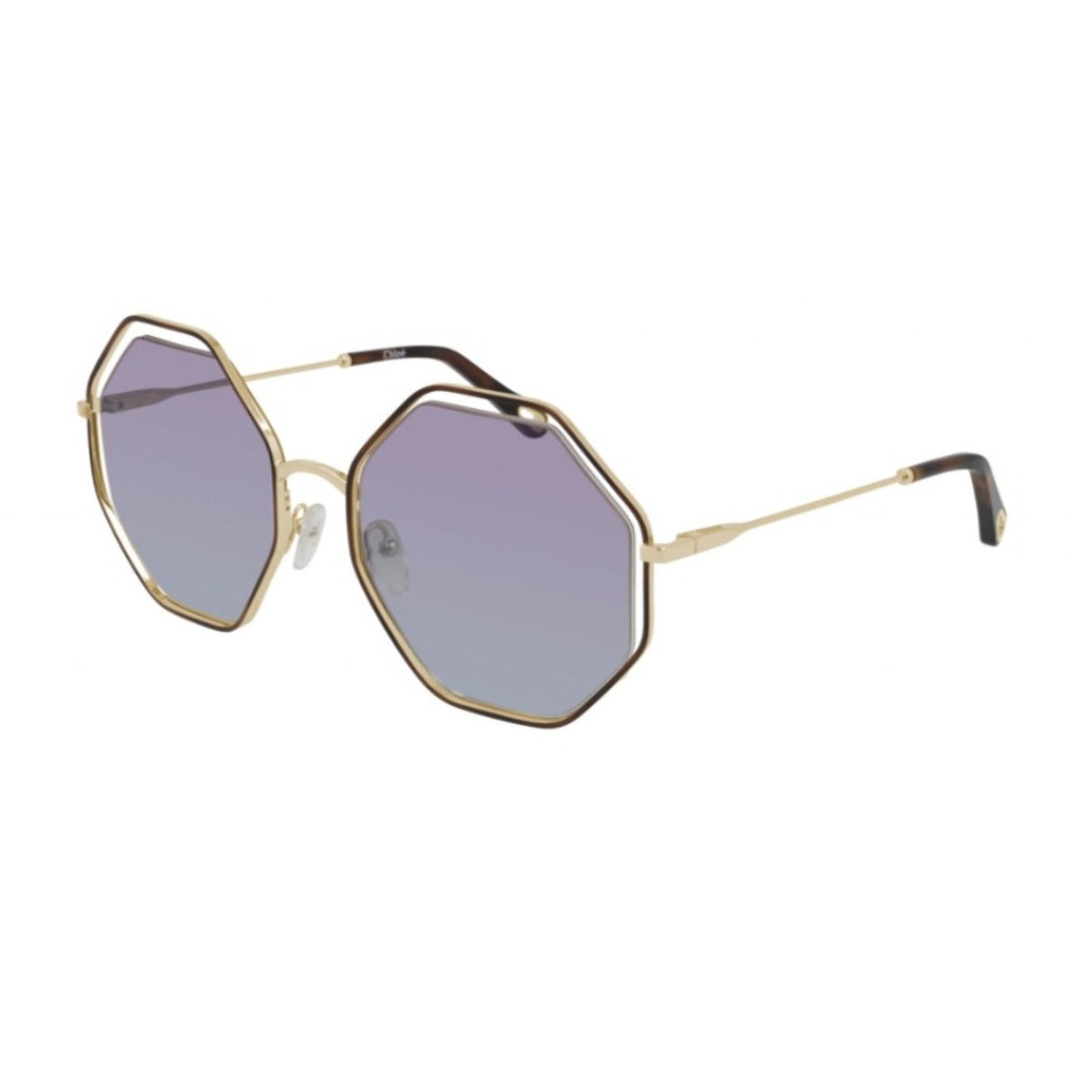 Chloé Women's Sunglasses Spring Summer 2021 Havana Violet Nylon Nylon Gold CH0046S 006