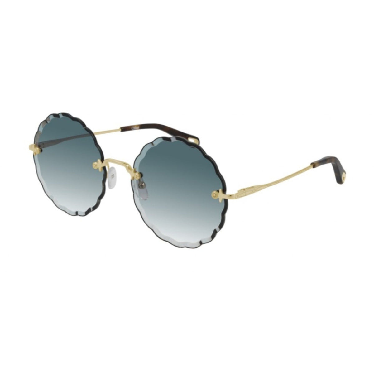 Chloé Women's Sunglasses Spring Summer 2021 Gold Blue Nylon Nylon Shiny CH0047S 002