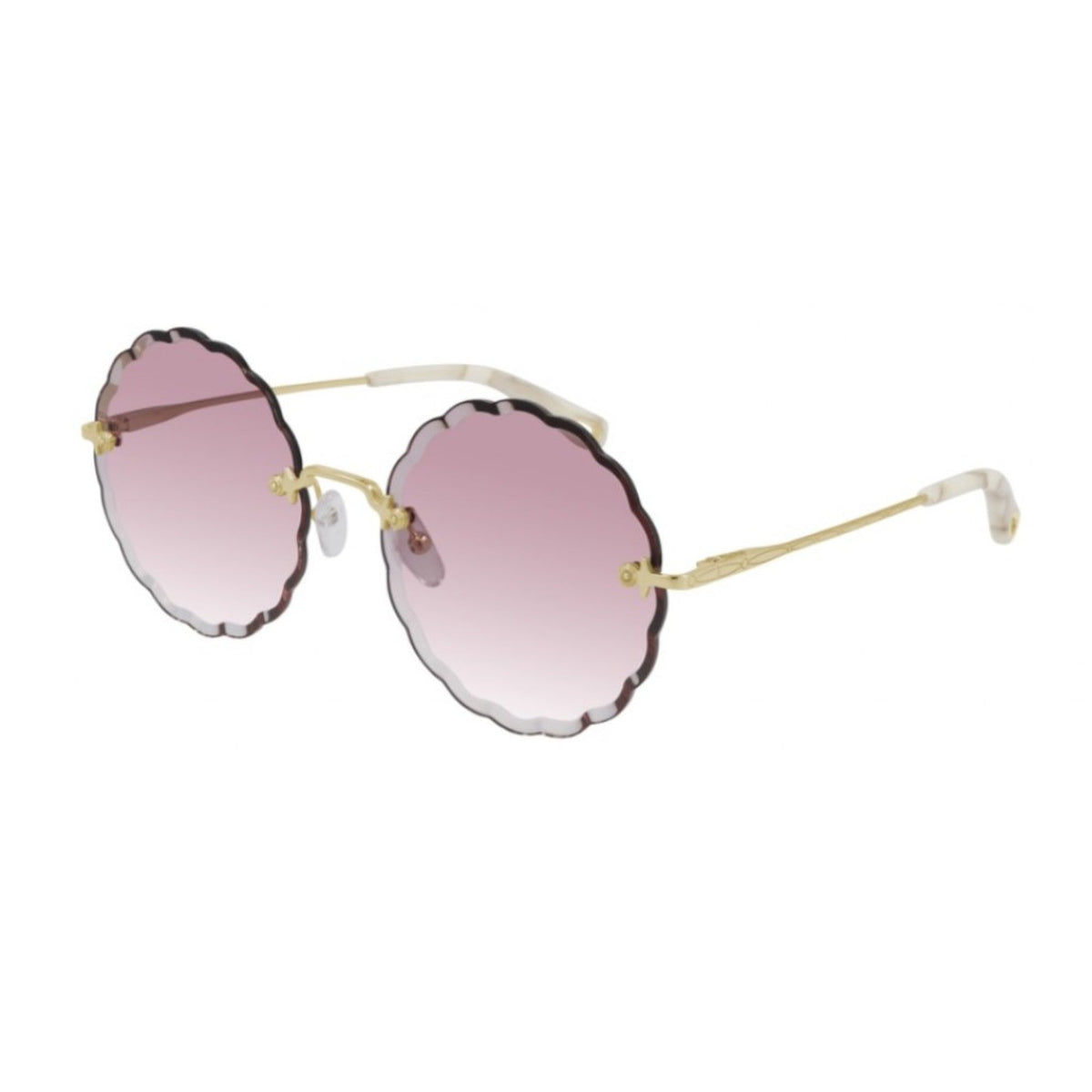 Chloé Women's Sunglasses Spring Summer 2021 Gold Pink Nylon Nylon Shiny CH0047S 003