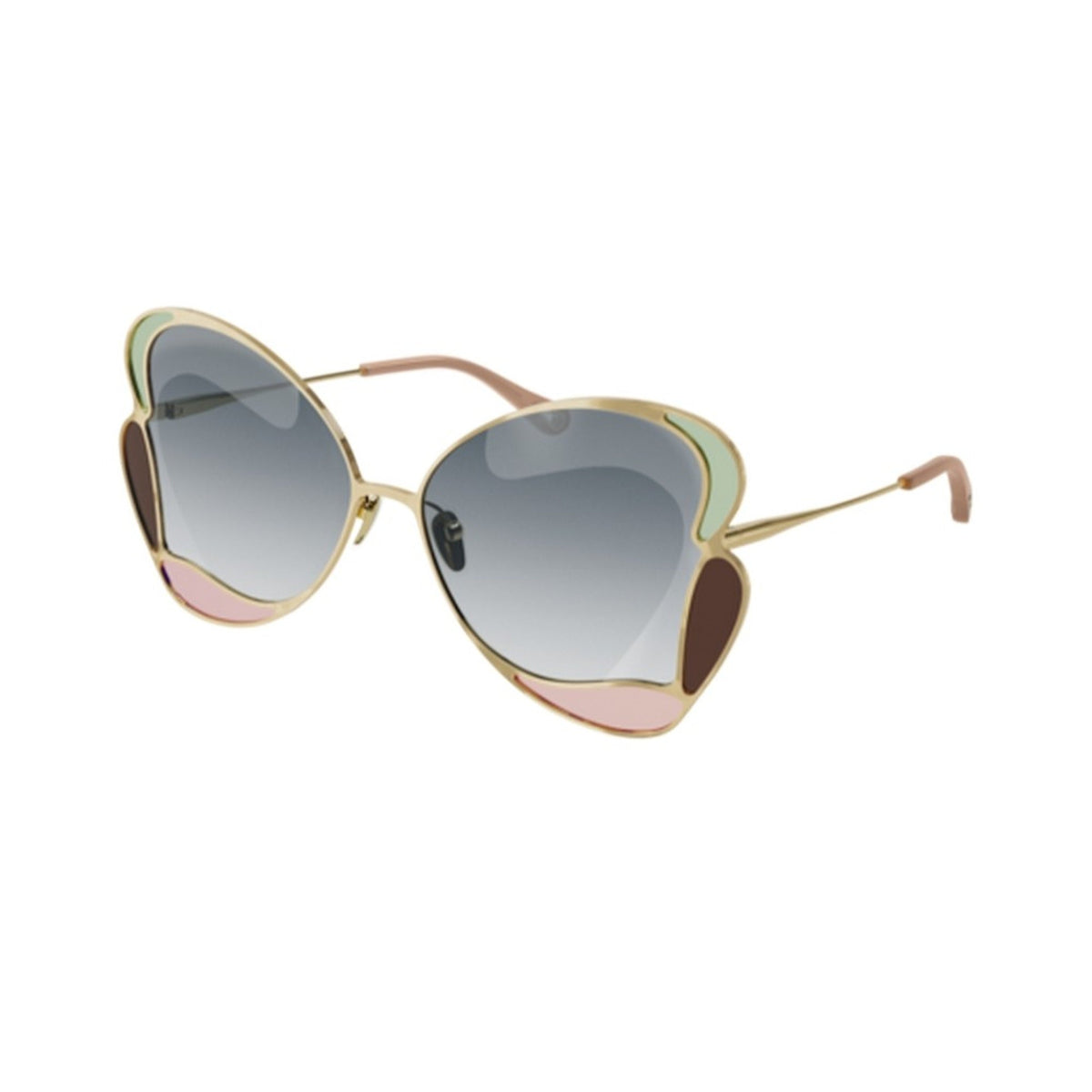 Chloé Women's Sunglasses Spring Summer 2021 Gold Grey Nylon Nylon Shiny CH0048S 002