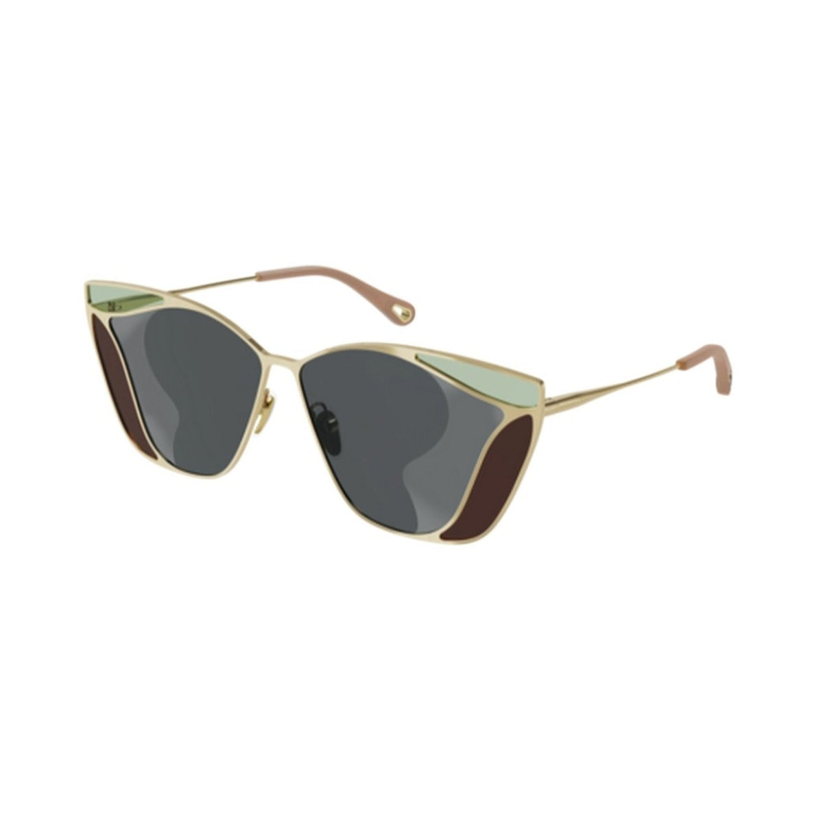 Chloé Women's Sunglasses Spring Summer 2021 Gold Grey Nylon Nylon Shiny CH0049S 002