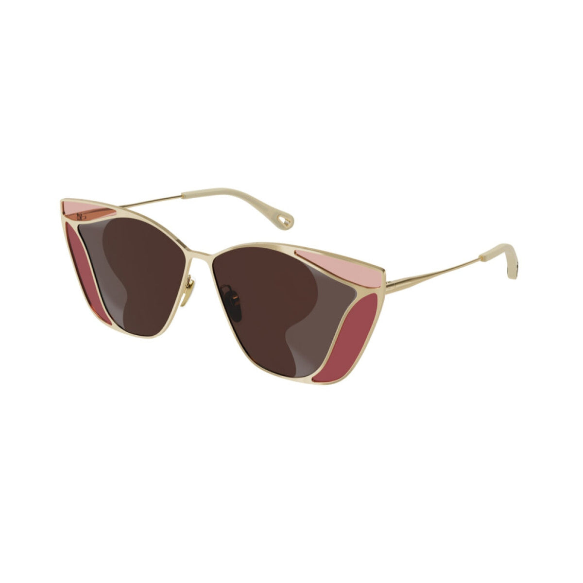 Chloé Women's Sunglasses Spring Summer 2021 Gold Brown Nylon Nylon Shiny CH0049S 003
