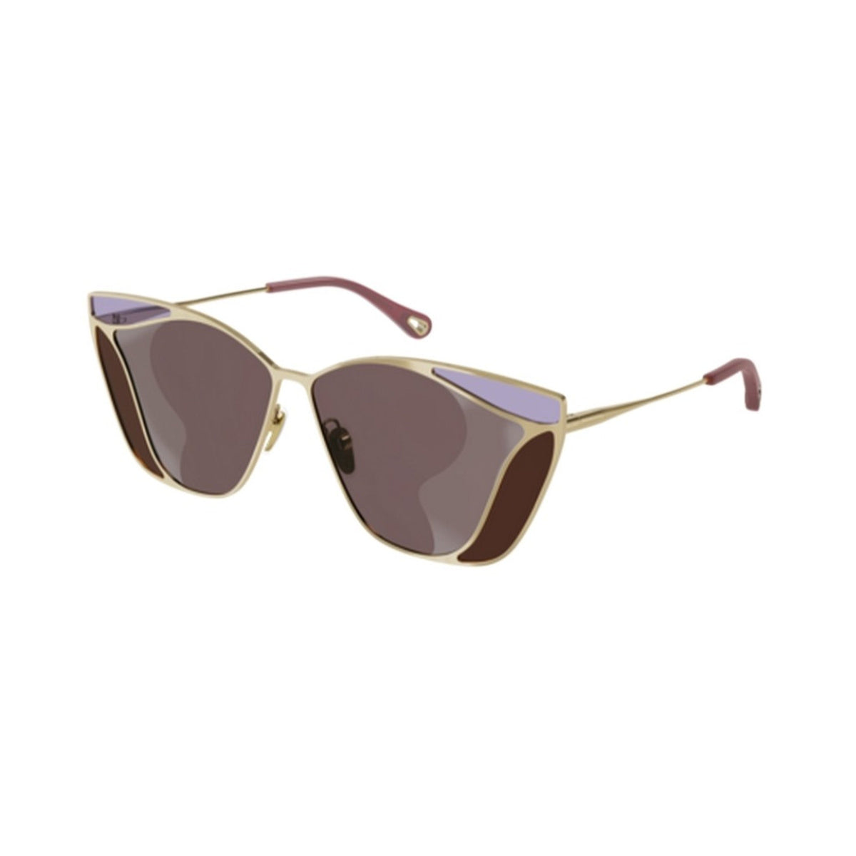 Chloé Women's Sunglasses Spring Summer 2021 Gold Violet Nylon Nylon Shiny CH0049S 004