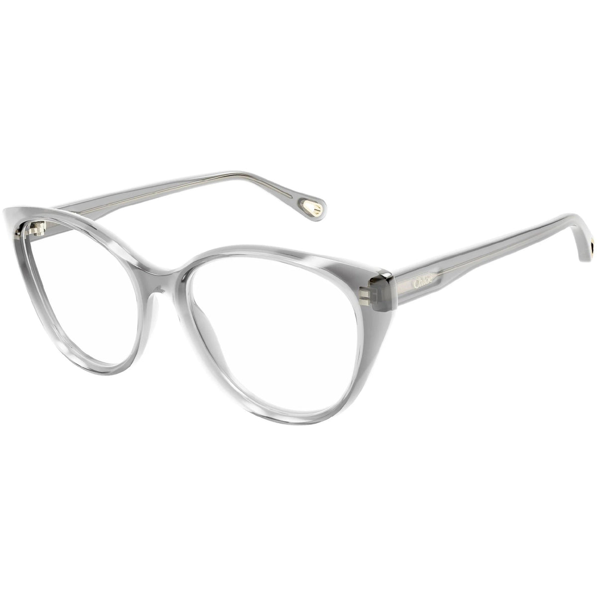 Chloé Women's Sunglasses Fall Winter 2021 Grey Transparent Demo Lens Demo Lens Shiny CH0052OA 001