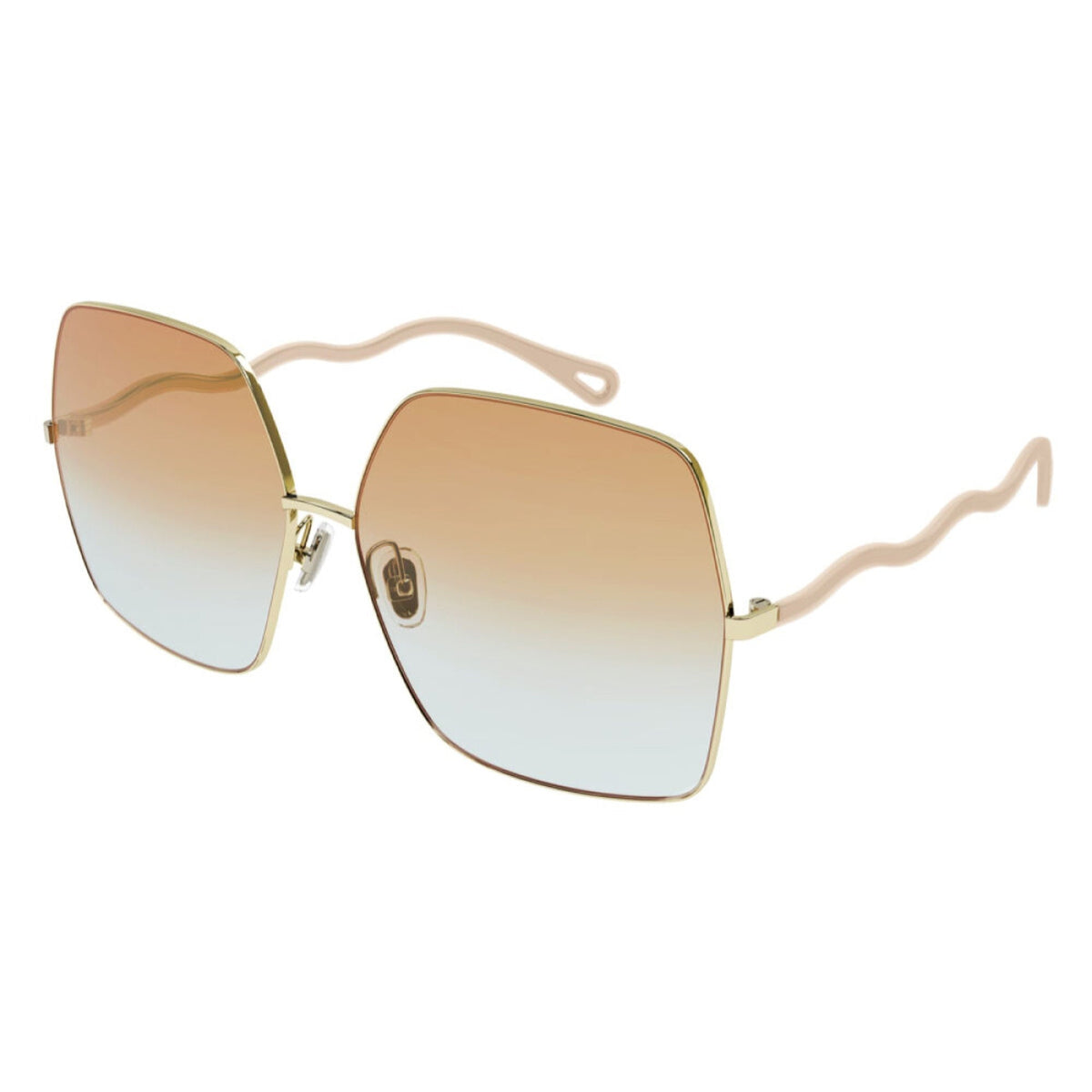 Chloé Women's Sunglasses Fall Winter 2021 Gold Orange Nylon Nylon Shiny CH0054S 003