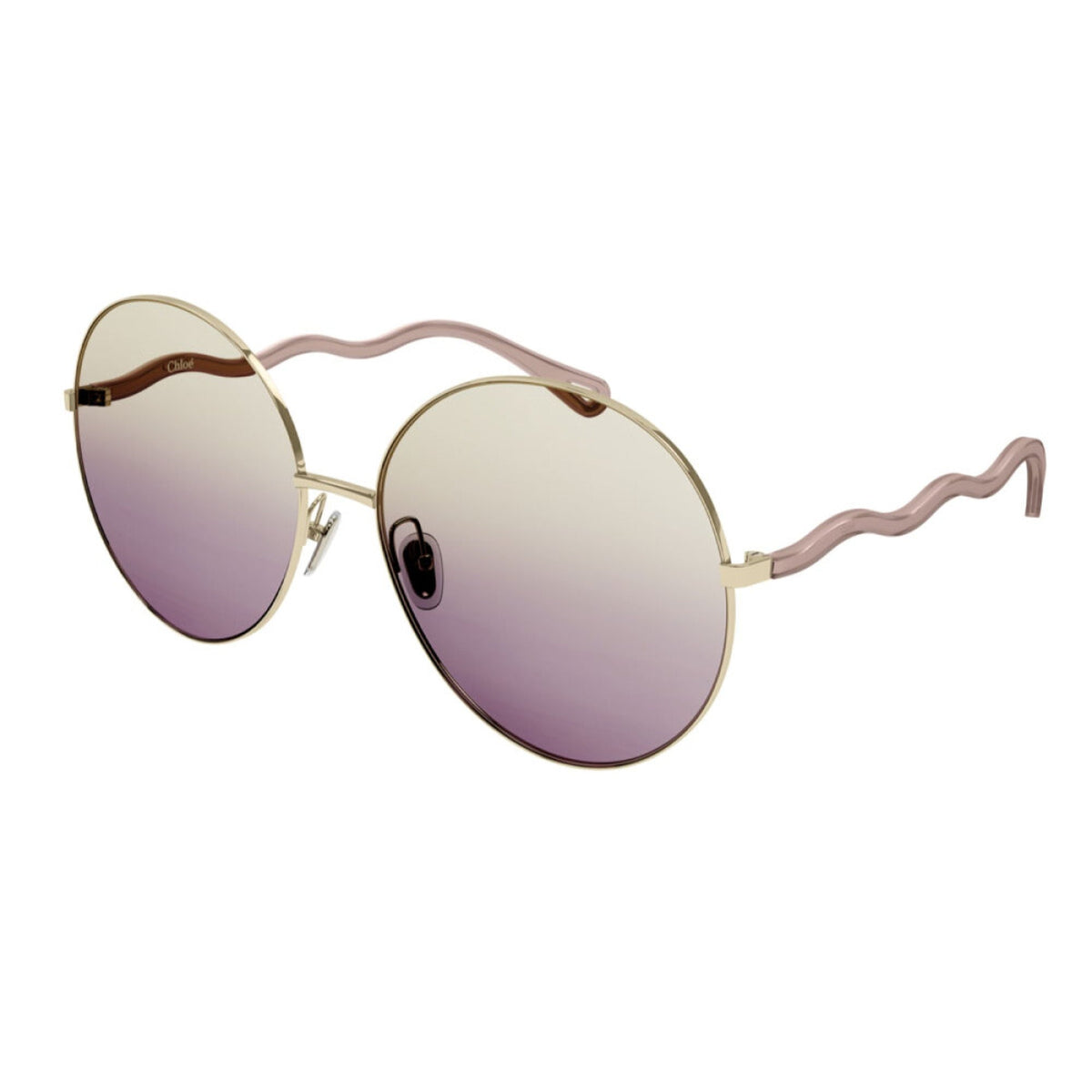 Chloé Women's Sunglasses Fall Winter 2021 Gold Pink Nylon Nylon Shiny CH0055S 003
