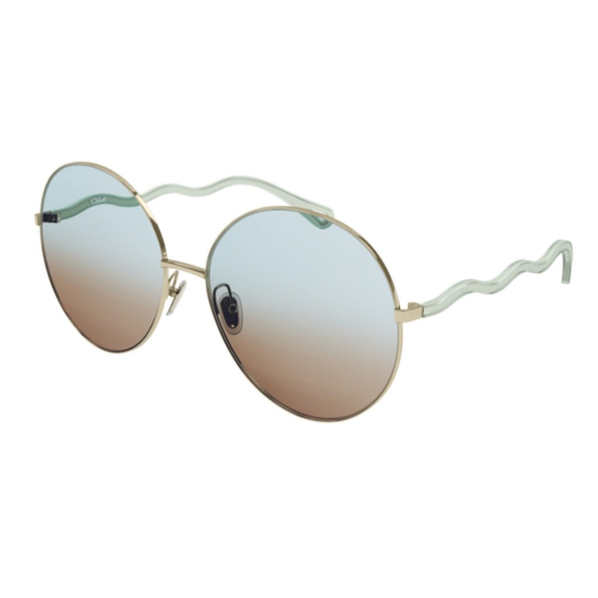 Chloé Women's Sunglasses Fall Winter 2021 Gold Brown Nylon Nylon Shiny CH0055S 004