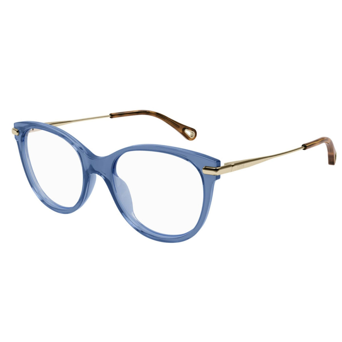 Chloé Women's Sunglasses Fall Winter 2021 Blue Transparent Demo Lens Demo Lens Shiny CH0058O 008