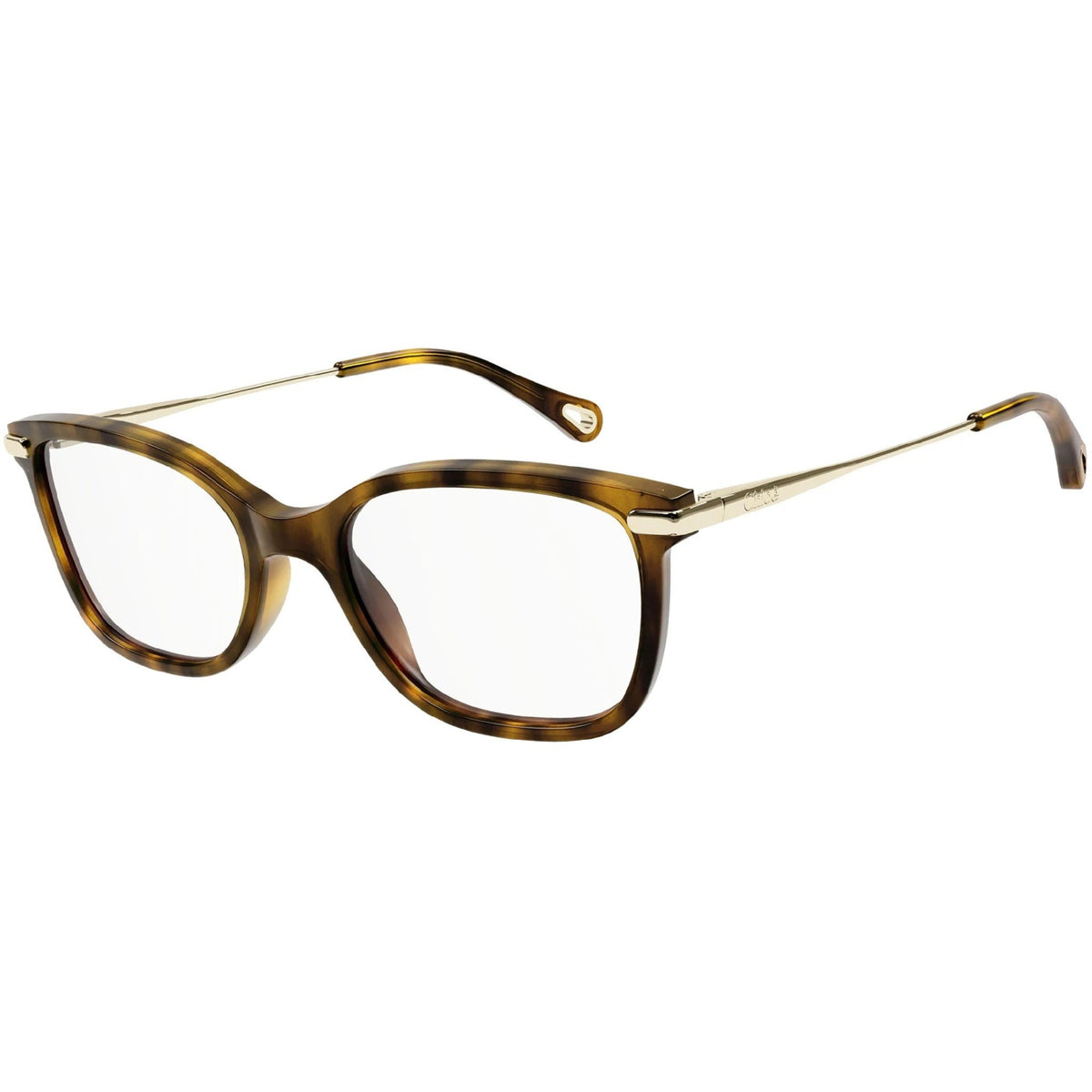 Chloé Women's Sunglasses Fall Winter 2021 Havana Transparent Demo Lens Demo Lens Shiny CH0059O 001