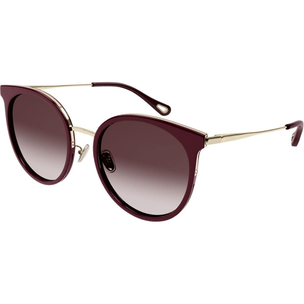 Chloé Women's Sunglasses Fall Winter 2021 Burgundy Brown Nylon Nylon Shiny CH0060SK 003