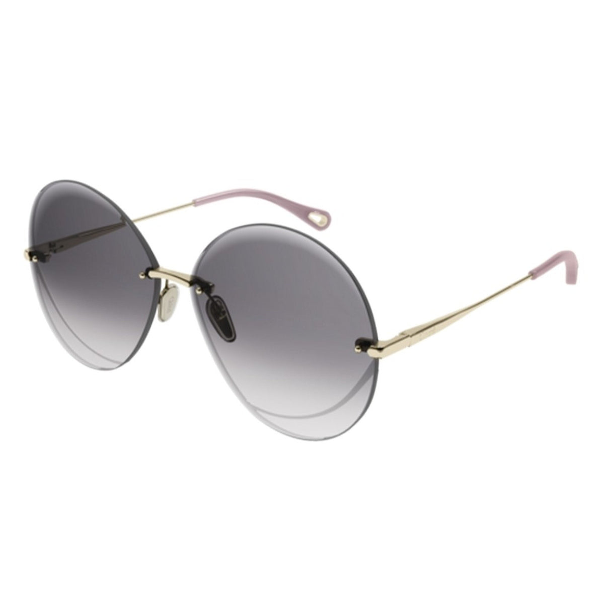 Chloé Women's Sunglasses Fall Winter 2021 Gold Grey Nylon Nylon Shiny CH0063S 001