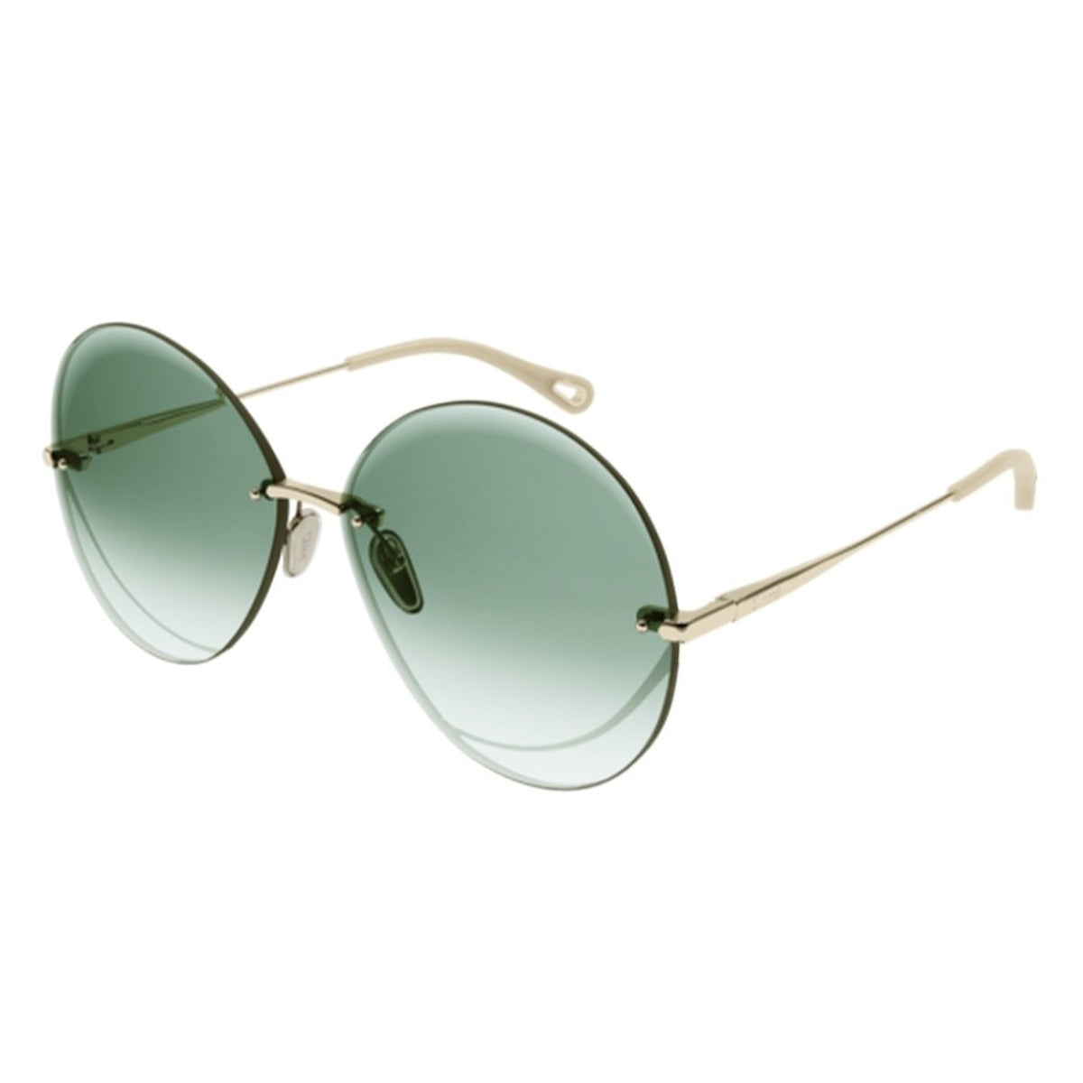 Chloé Women's Sunglasses Fall Winter 2021 Gold Green Nylon Nylon Shiny CH0063S 003