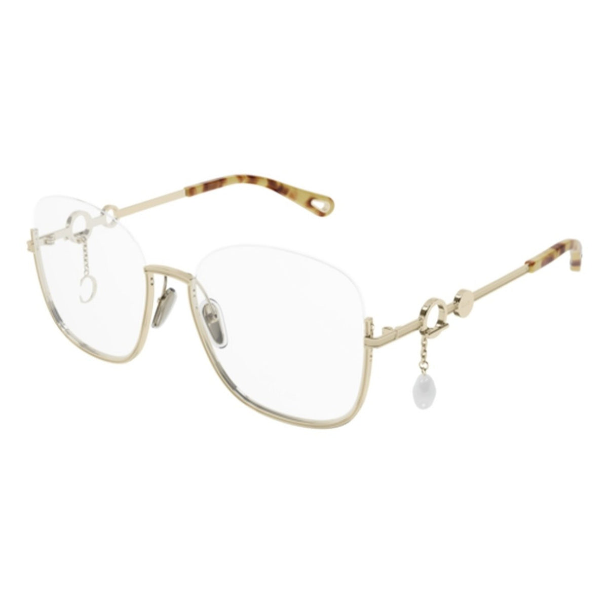 Chloé Women's Sunglasses Fall Winter 2021 Gold Transparent Demo Lens Demo Lens Shiny CH0069O 004