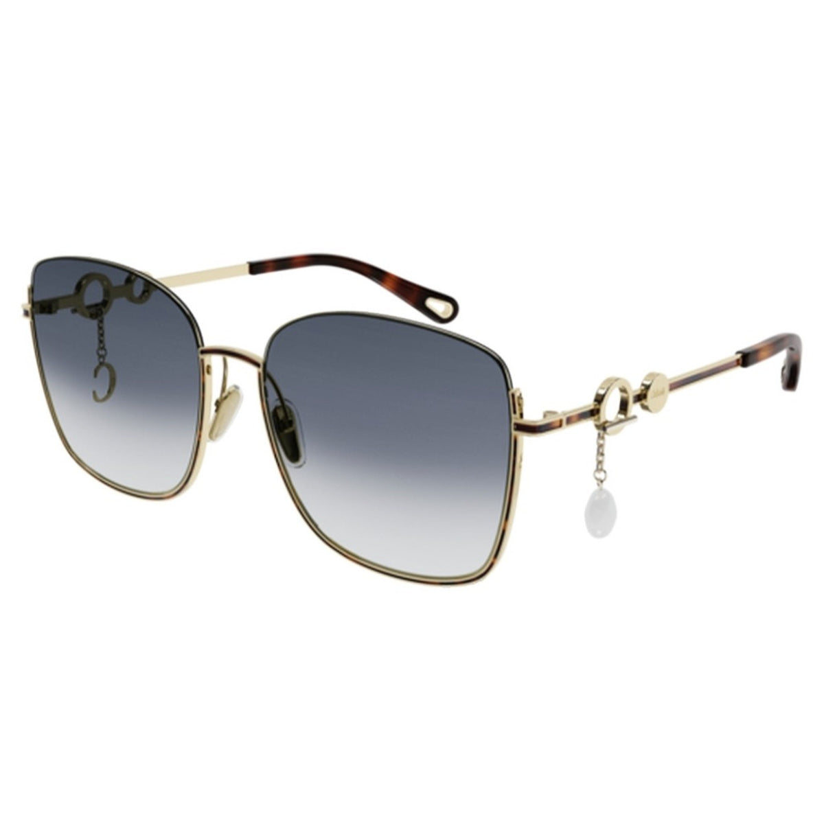 Chloé Women's Sunglasses Fall Winter 2021 Gold Blue Nylon Nylon Shiny CH0070SK 001