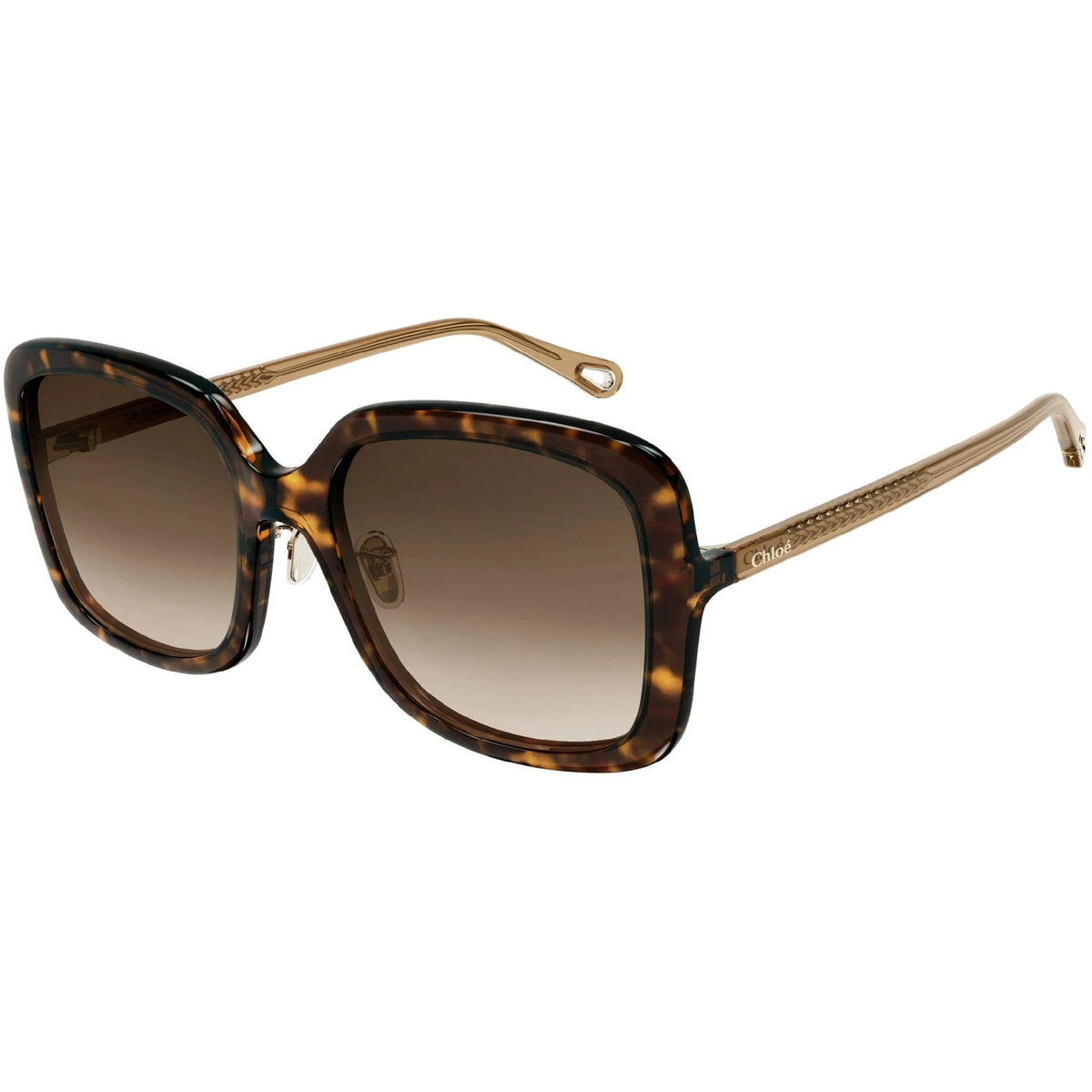 Chloé Women's Sunglasses Fall Winter 2021 Havana Brown CR 39 CR 39 Dark CH0073SK 002