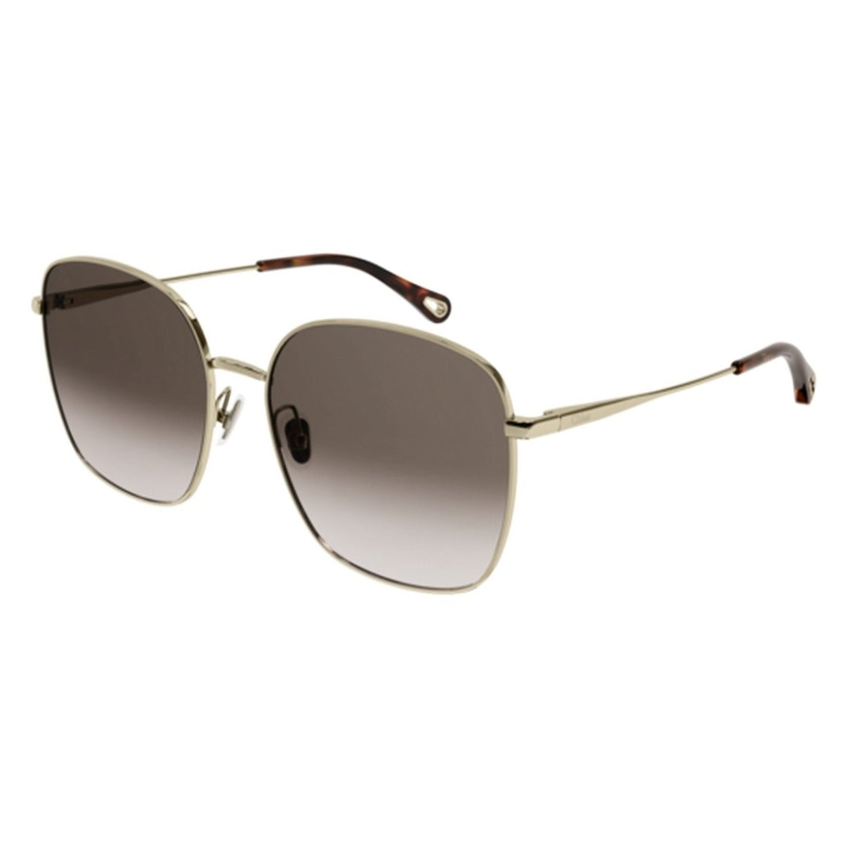 Chloé Women's Sunglasses Fall Winter 2021 Gold Brown CR 39 CR 39 Shiny CH0076SK 001